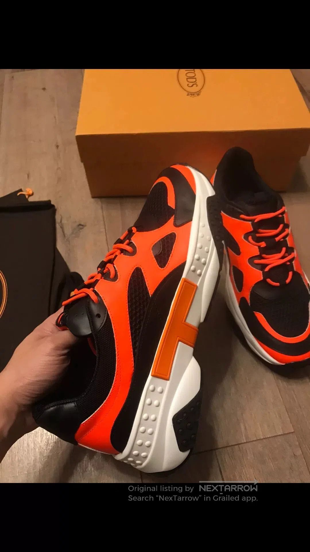 Tod's TOD'S Black Orange White Dad Shoes. Size US 10 / EU 43 - 4 Thumbnail