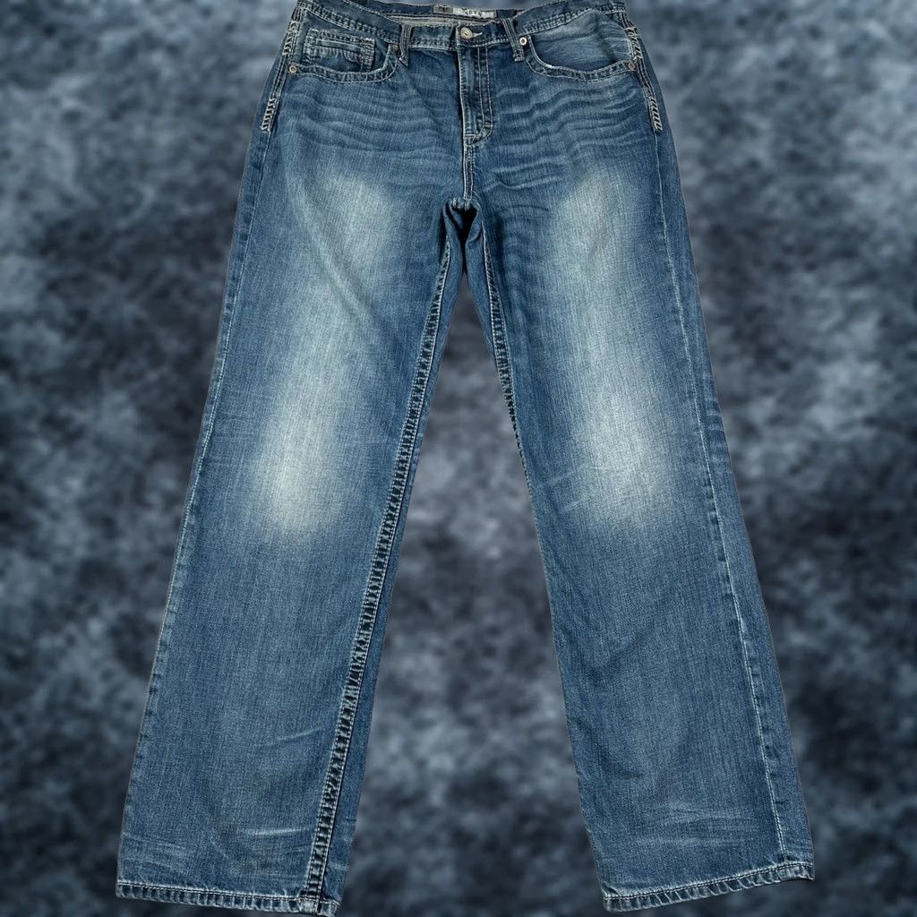 Vintage Buckle BKE Seth Straight Fit Jeans Men 36x35 36XL Blue Denim Pants Size US 36 / EU 52 - 1 Thumbnail