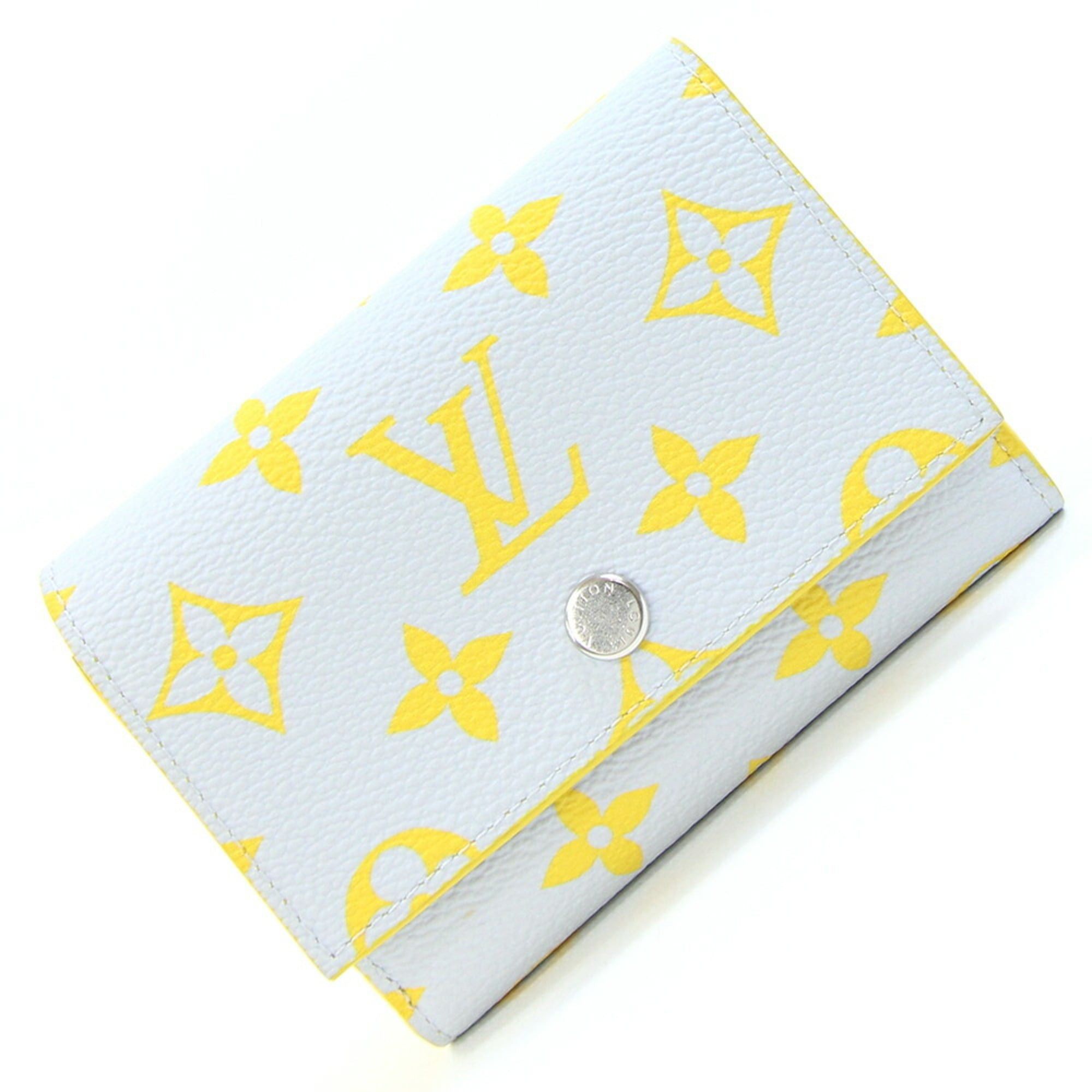 Louis Vuitton Louis Vuitton Tri-fold Wallet Monogram Glow Victor M14764 Light Gray Yellow Mini Compact Small Women's LOUIS VUITTON Size ONE SIZE - 1 Thumbnail