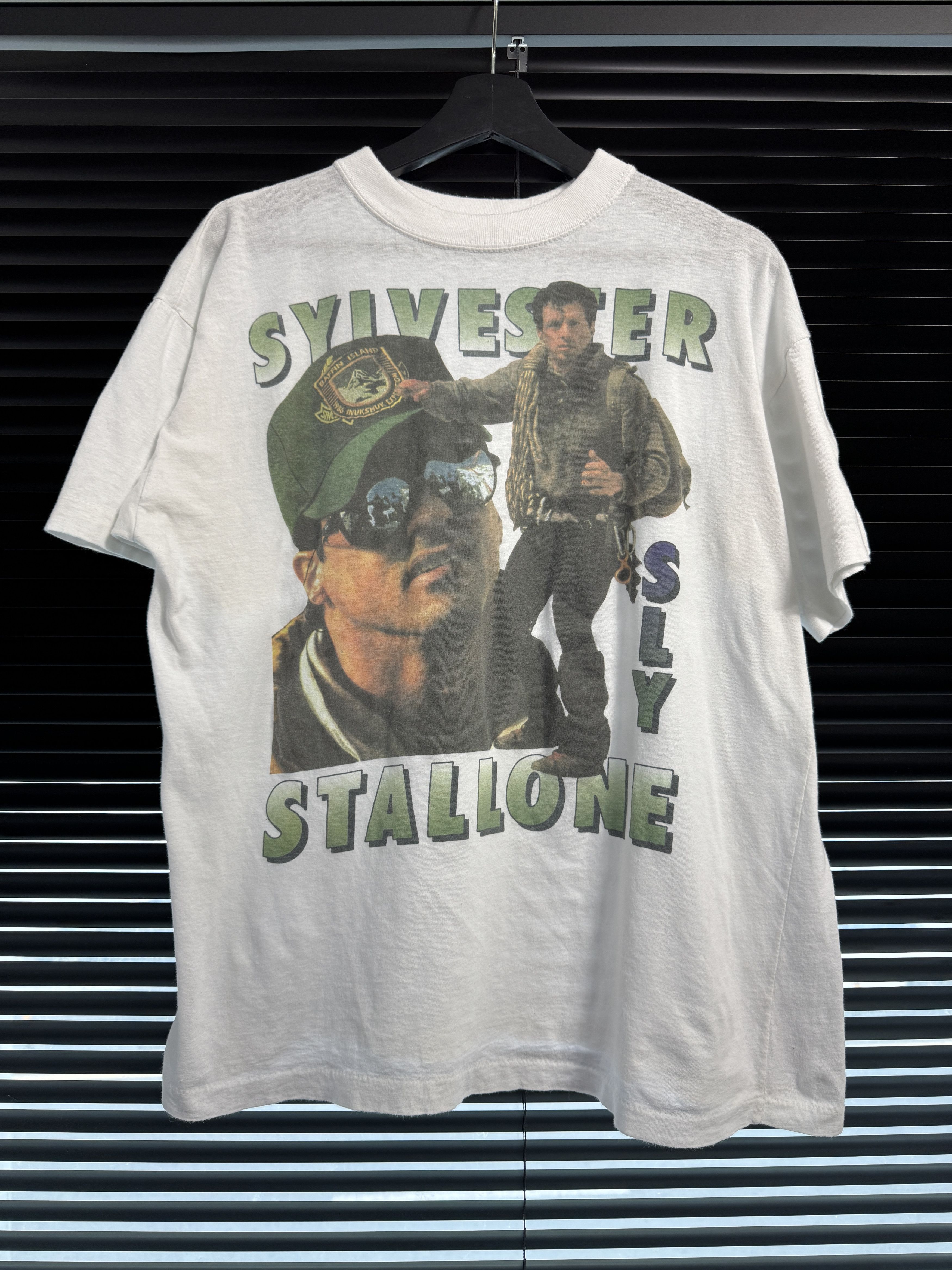 Vintage Vintage 90s Sylvester Stallone Rap Tee Size US XL / EU 56 / 4 - 1 Thumbnail