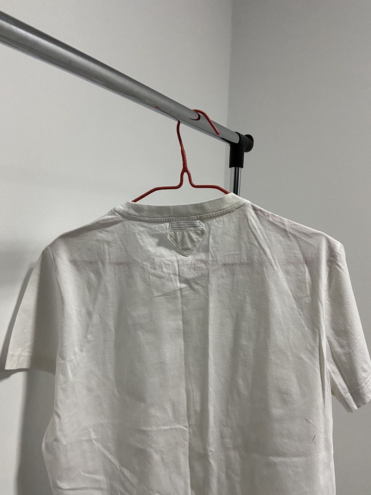 Prada × Vintage Prada T Shirt Luxury white triangle tab logo vintage Size US M / EU 48-50 / 2 - 5 Thumbnail