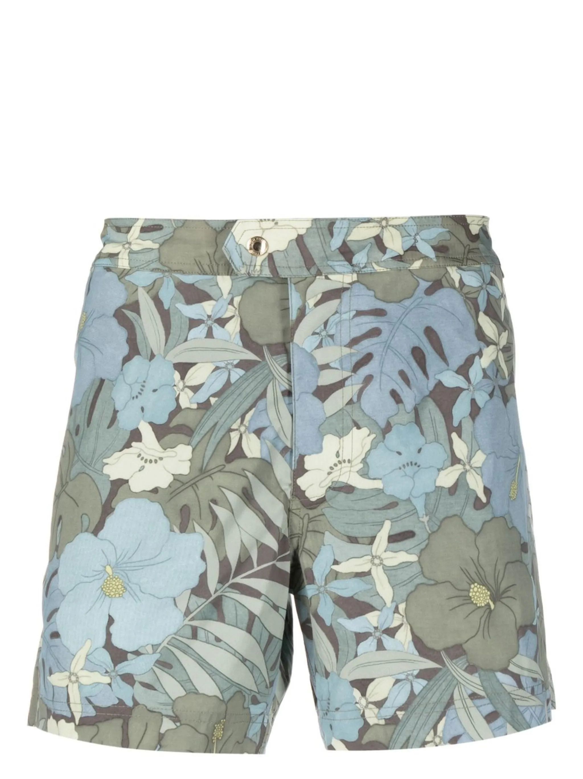 Tom Ford o1w1db10225 BSS001 Hibiscus Floral Swimsuit in Blue Green Size US 36 / EU 52 - 1 Thumbnail