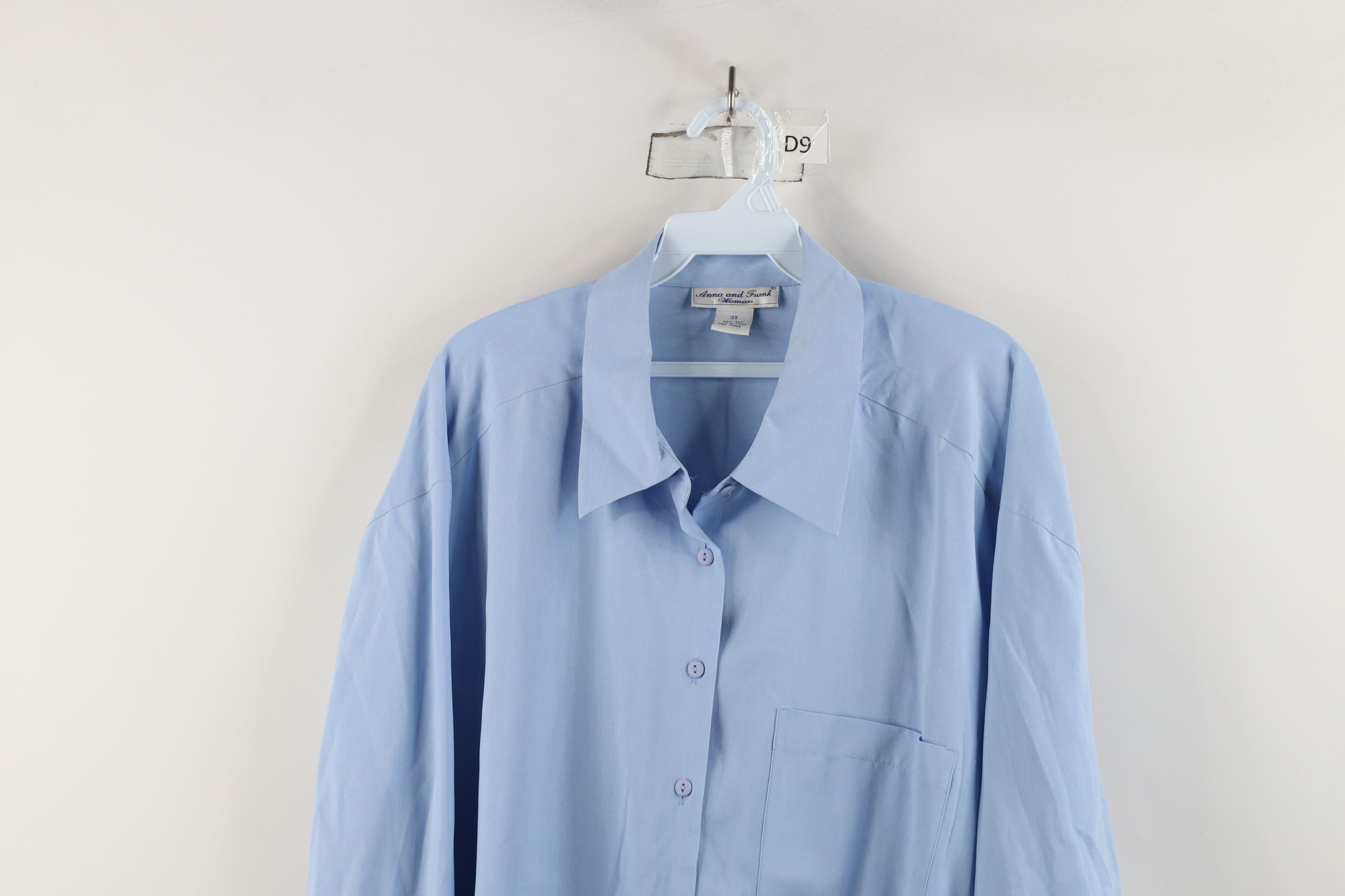 Vintage Vintage 90s Streetwear Collared Button Shirt Carolina Blue Size 3XL / US 20-22 - 2 Thumbnail