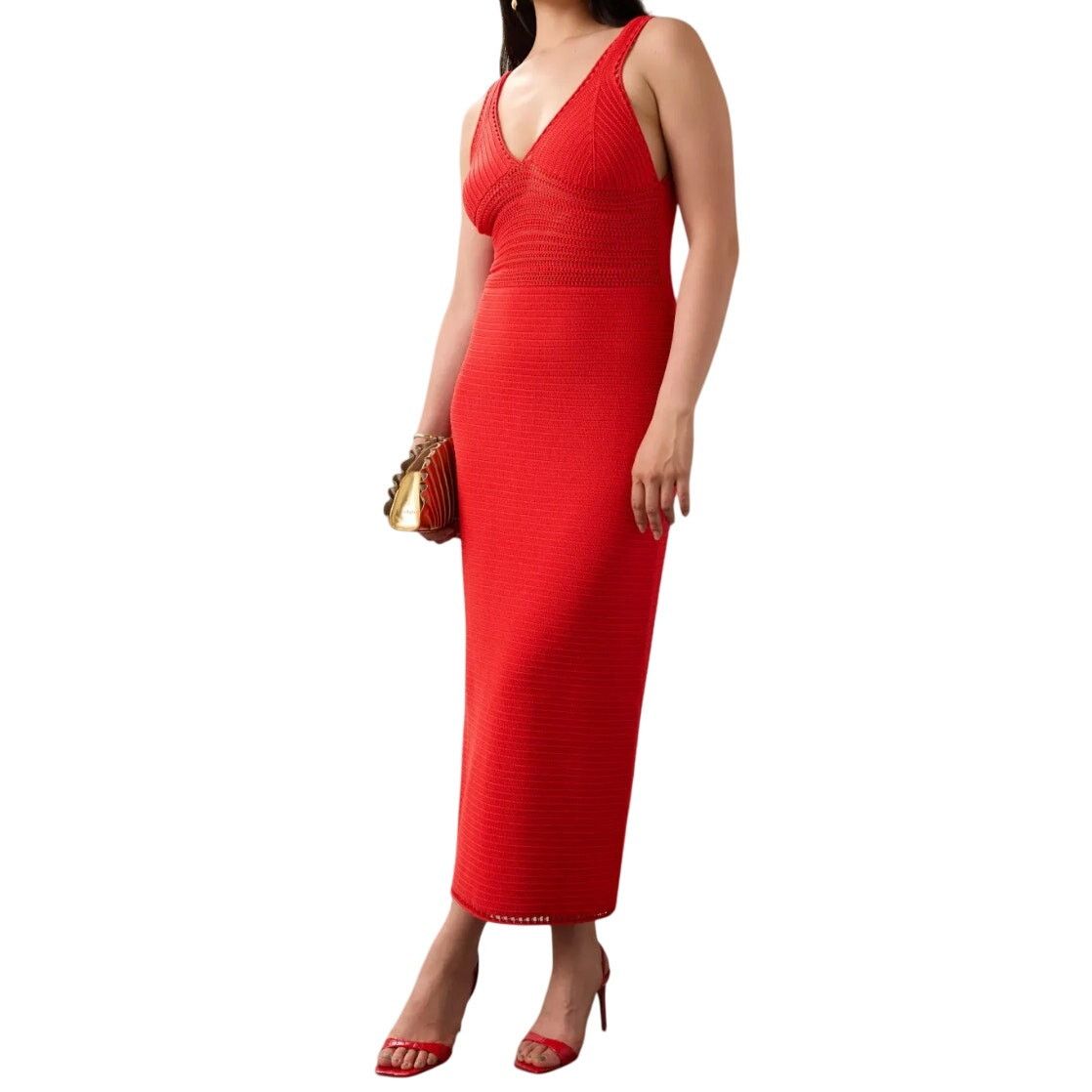 Ronny Kobo Ronny Kobo x RTR Crochet Dress in Orange, Size M Size M / US 6-8 / IT 42-44 - 2 Thumbnail