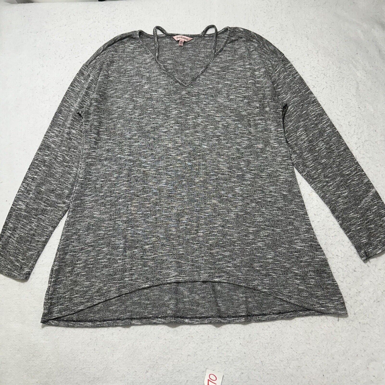 Juicy Couture Juicy Couture XL VNeck Knit Sweater Long Sleeve Heather Gray Size XL / US 12-14 / IT 48-50 - 1 Thumbnail