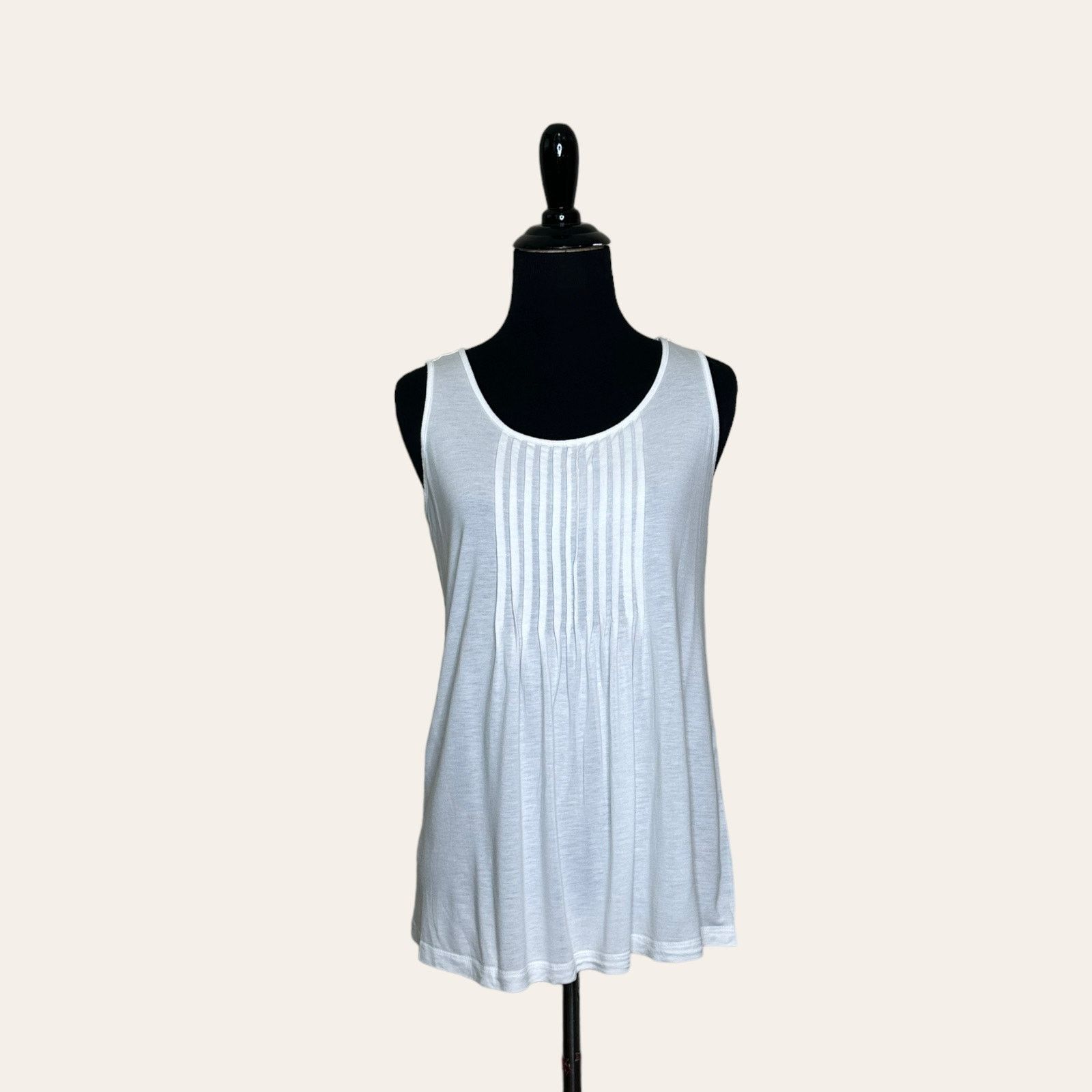 Loft Loft white front pleated tank top blouse size XS Size XS / US 0-2 / IT 36-38 - 5 Thumbnail