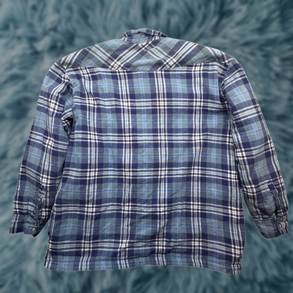 Vintage VINTAGE Big Mac Shirt Plaid 2XLT Long Sleeve Pearl Snap Quilted Lined Knit Cotton Nylon Polyester Men Blue 90s Shirt Mens Size US XXL / EU 58 / 5 - 1 Thumbnail