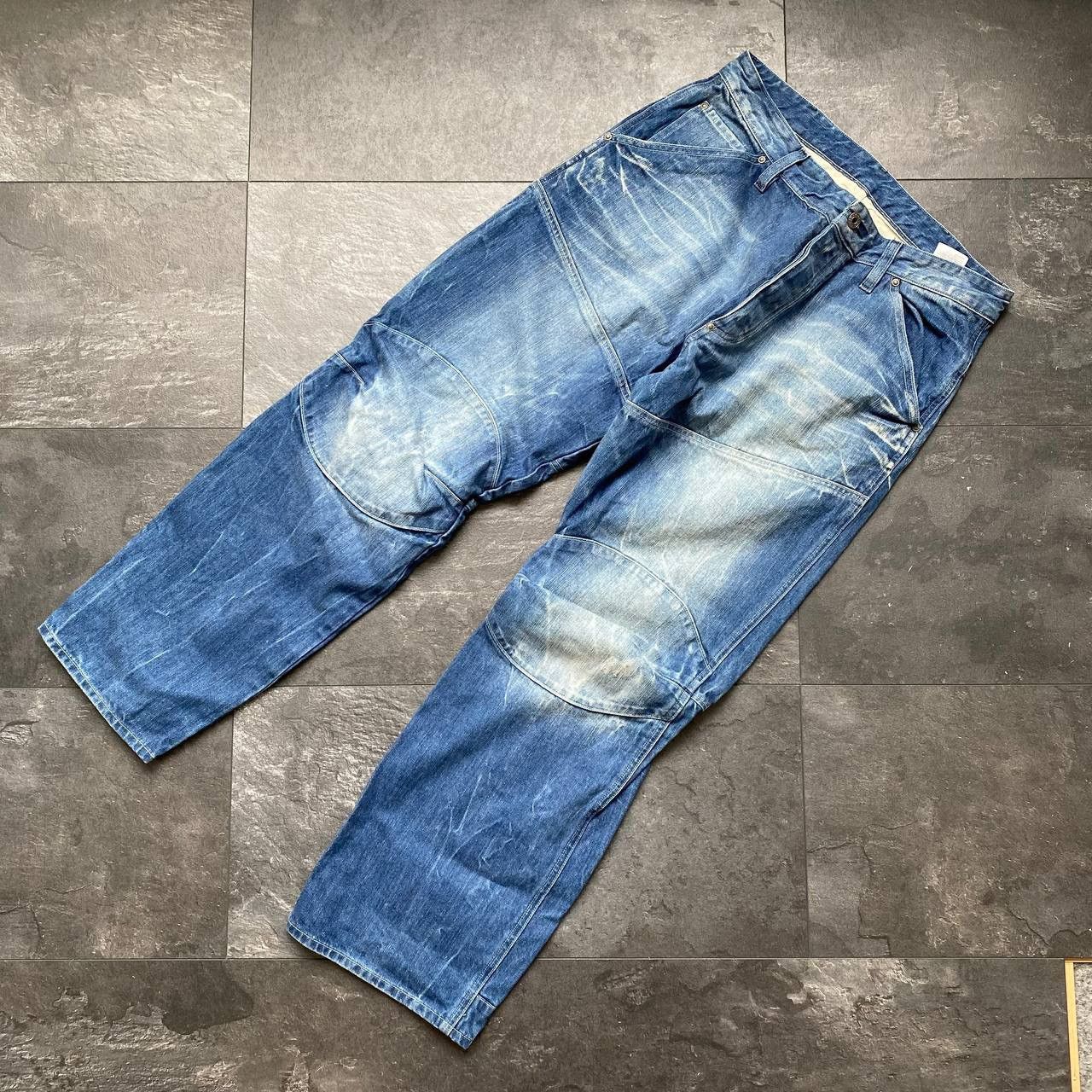 G-Star × Vintage Rare g star raw double knit blue denim jeans Size US 34 / EU 50 - 6 Thumbnail