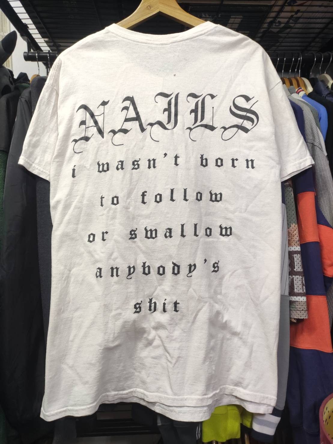 Band Tees Vtg Nails Band " I Wasn't Born To Follow " Singel Promo Size US M / EU 48-50 / 2 - 2 Thumbnail