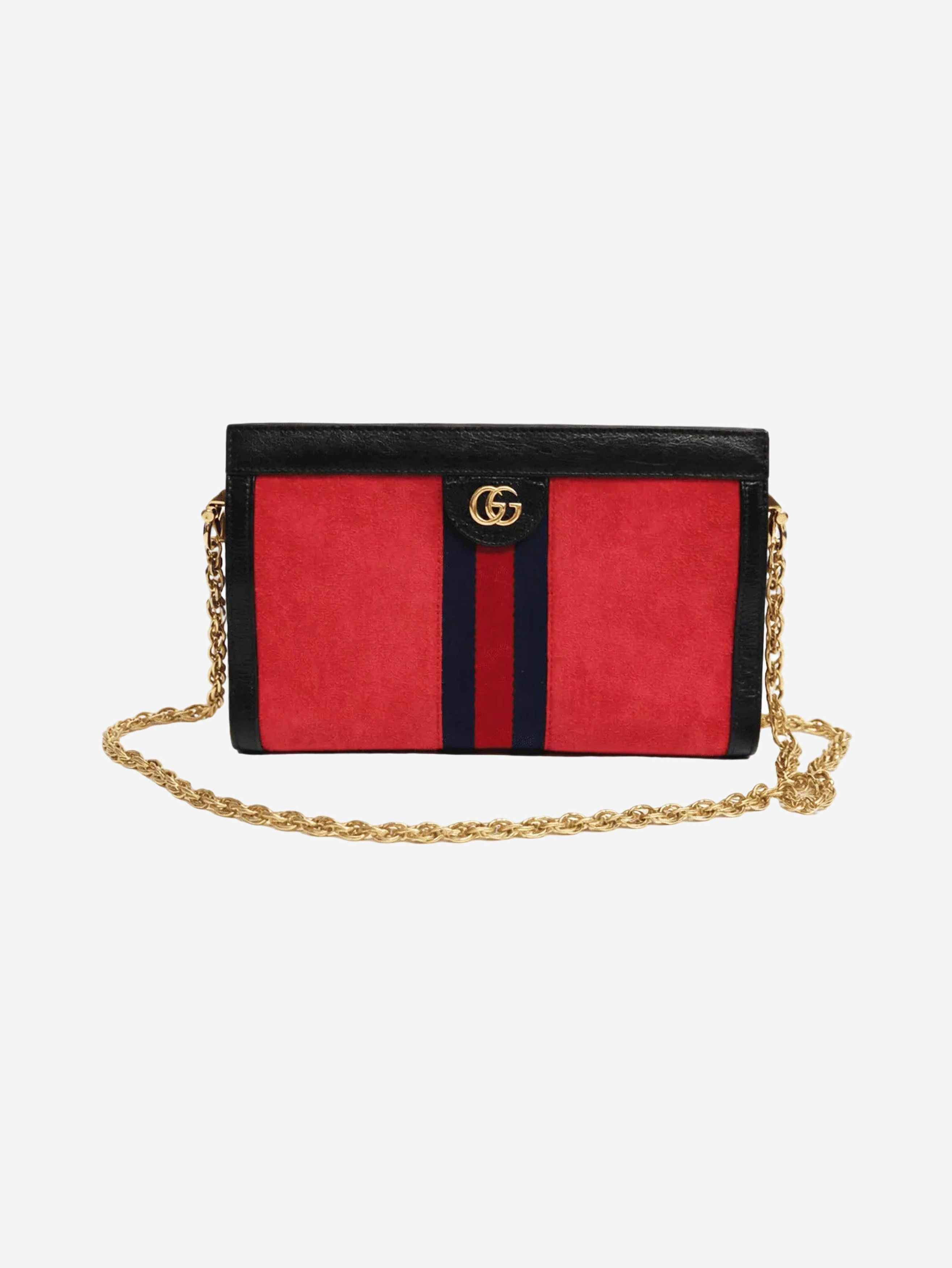 Gucci Red Ophidia suede GG shoulder bag Size ONE SIZE - 1 Thumbnail