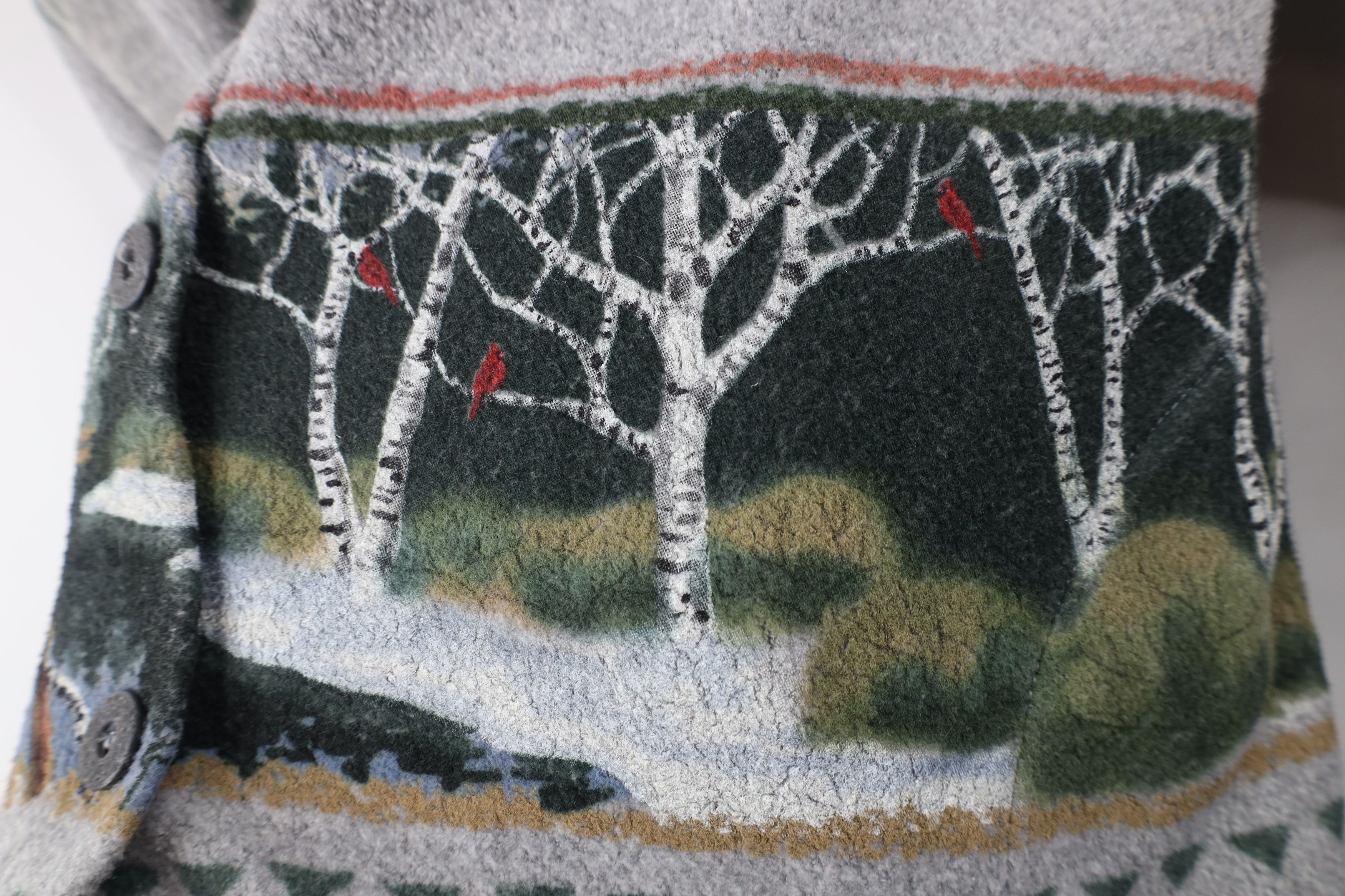 Vintage Vintage 90s Streetwear Print Fleece Cardigan Sweater USA Size L / US 10 / IT 46 - 5 Thumbnail