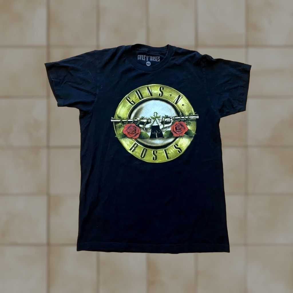 Vintage VTG Look Guns N' Roses Black T-Shirt Mens Sz M Rock Band Rock N Roll Crew Neck Short Sleeve 100% Cotton Size US M / EU 48-50 / 2 - 1 Thumbnail