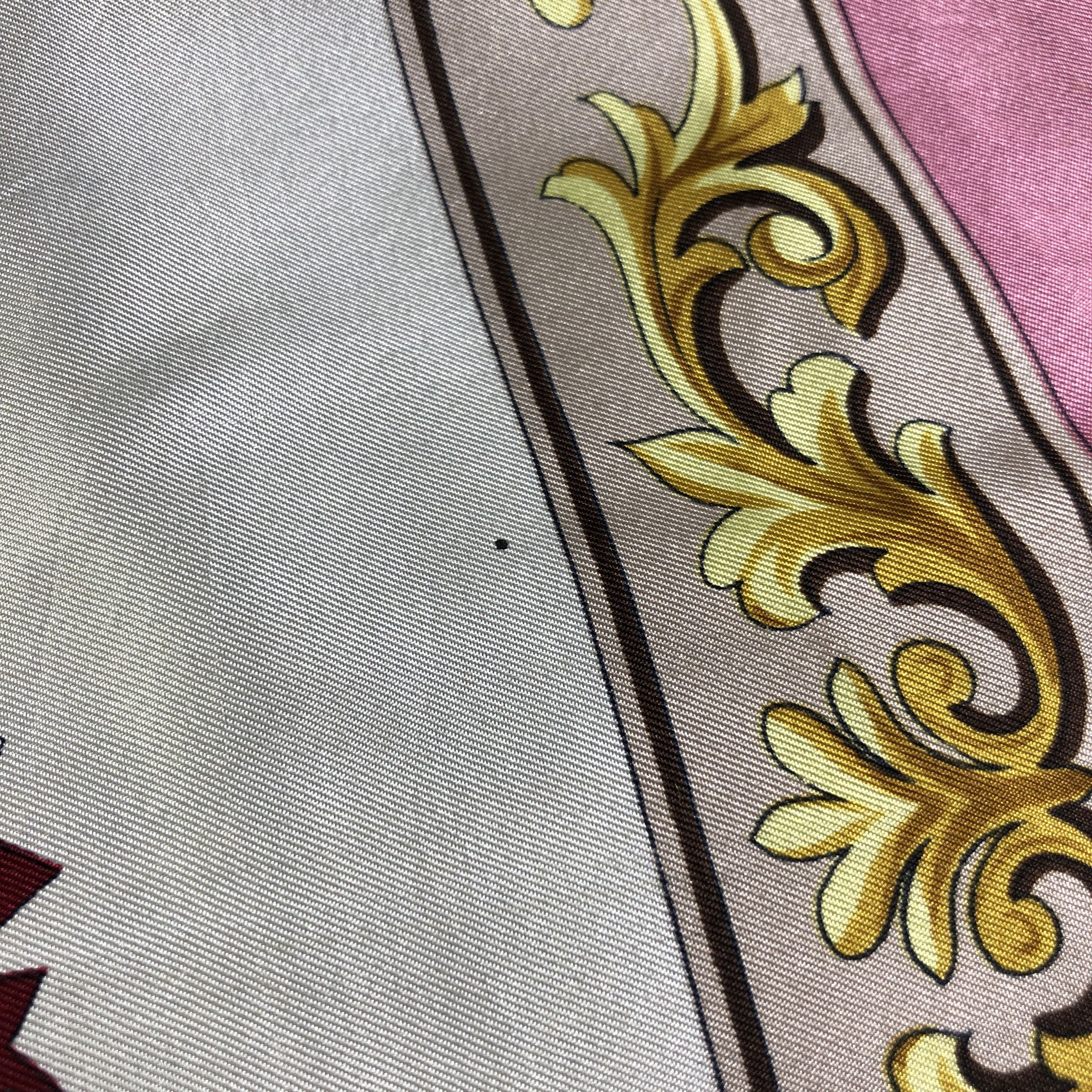 Japanese Brand Luxury Baroque Design Hand Rolled Silk Scarf M1008 Size ONE SIZE - 6 Thumbnail