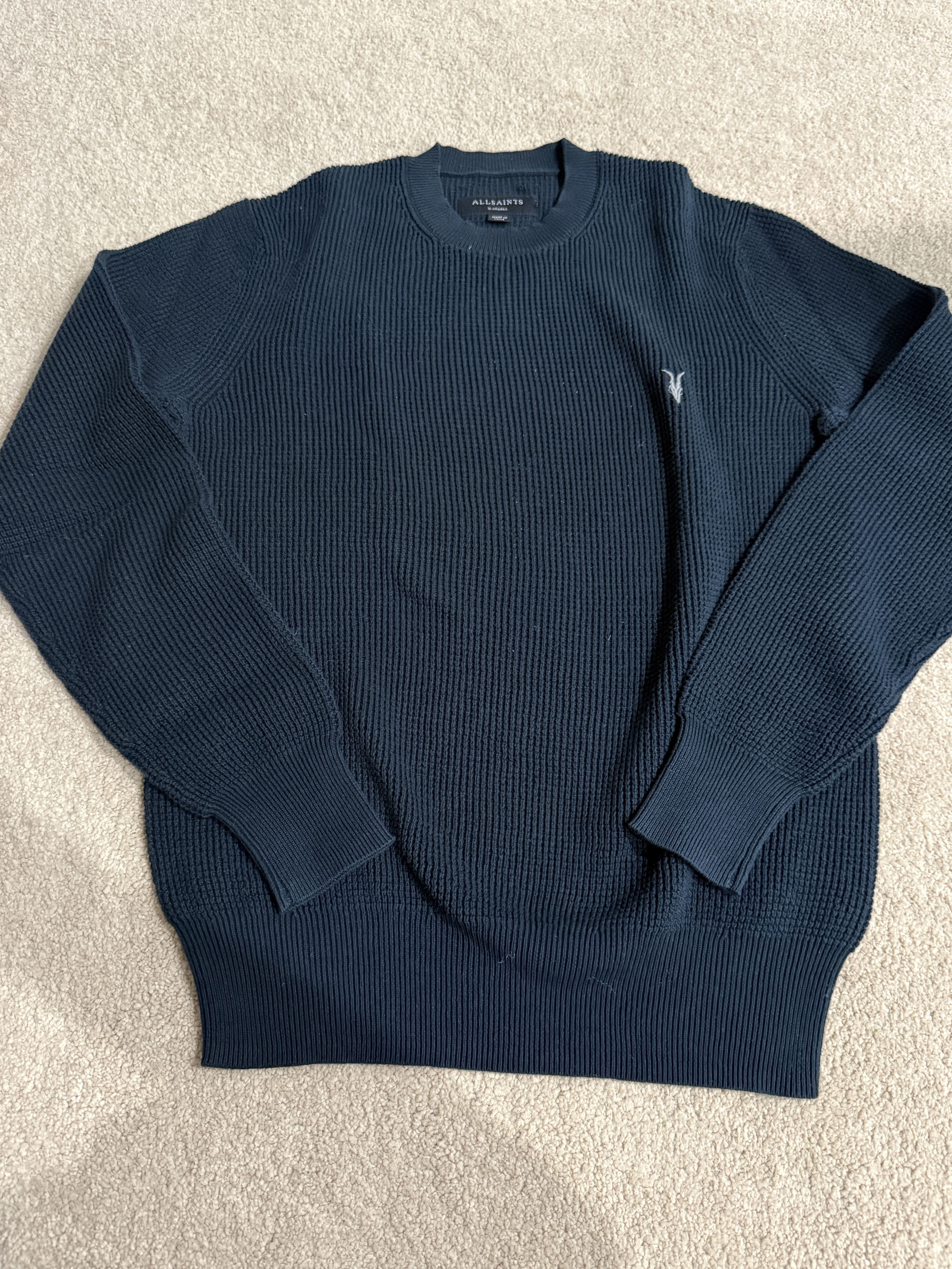 Allsaints New All Saints Navy Blue Men's Sweater XS Size US XS / EU 42 / 0 - 2 Thumbnail