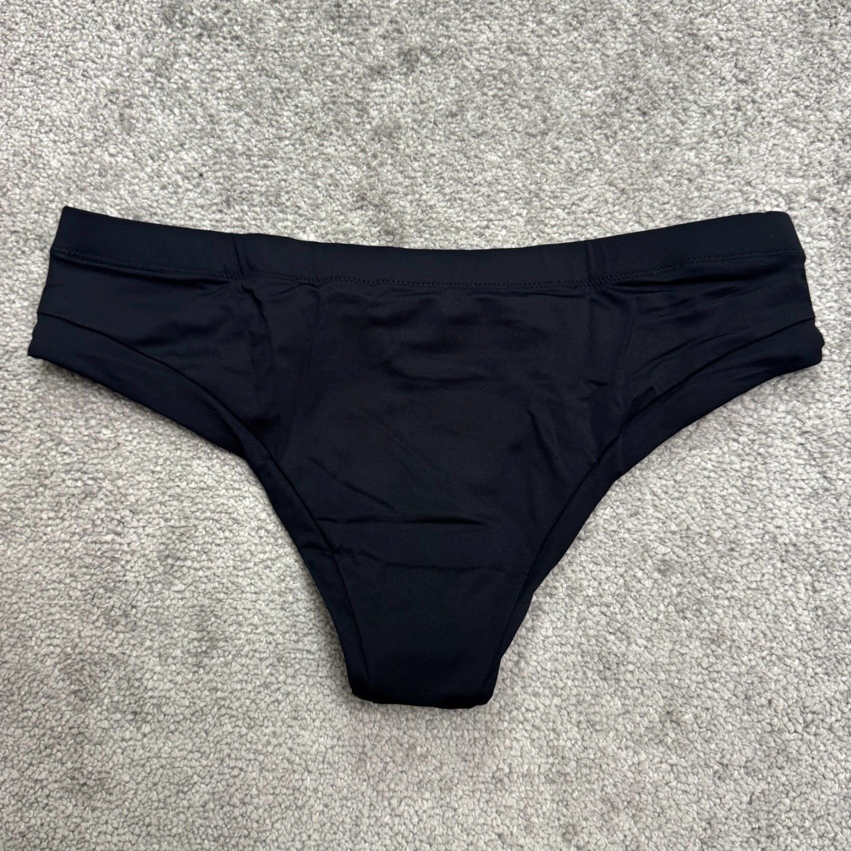 Prana VINTAGE Prana Bikini Bottom Womens Medium Black Ruched Swimwear Beach Summer Navy Blue NWT Size 32" / US 10 / IT 46 - 2 Thumbnail