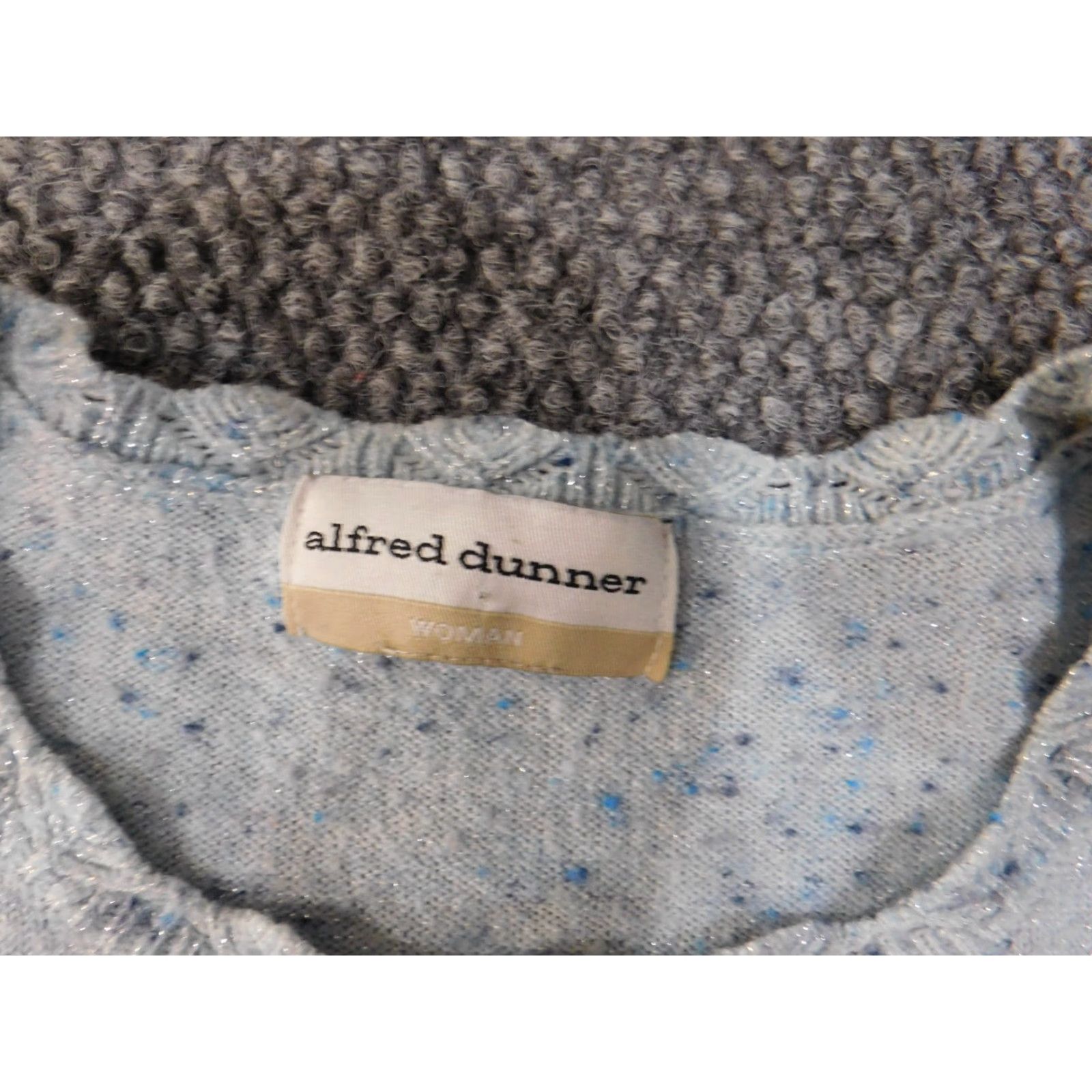 Vintage Alfred Dunner Sweater Pullover Geometric Blue 1X Womens Raglan Sleeve Crew Neck Stretch Knit Modern Casual, Machine Washable, Plus Size Size XL / US 12-14 / IT 48-50 - 5 Thumbnail