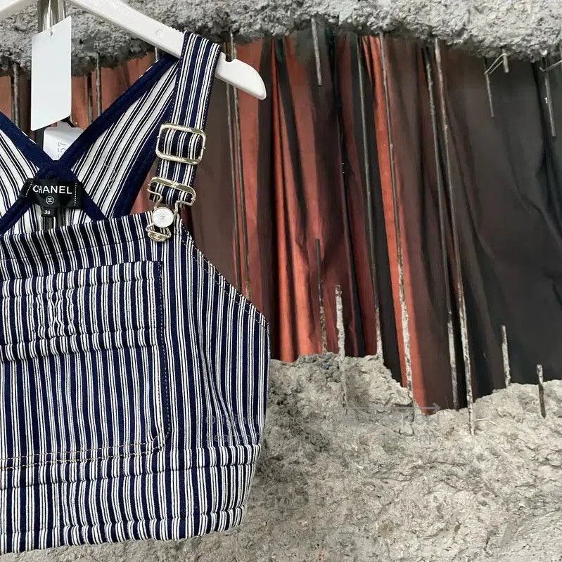 Chanel Chanel Striped Blue Summer Crop Top . Size XXS / US 00 / IT 34 - 4 Thumbnail