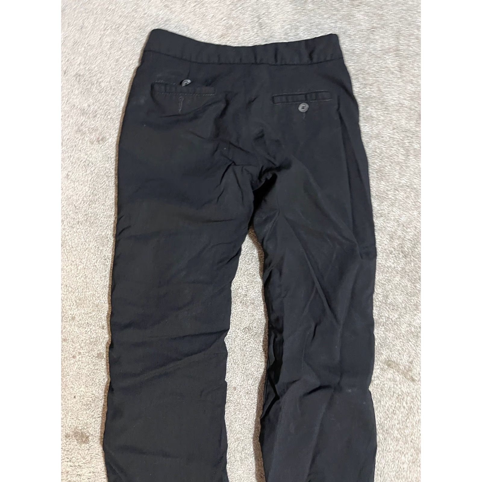 Banana Republic Banana Republic Dress Pants Martin-Fit Women 0P Petite Black Cotton Straight Lined Inseam 25 in Men? Size 25" / US 0 / IT 36 - 4 Thumbnail