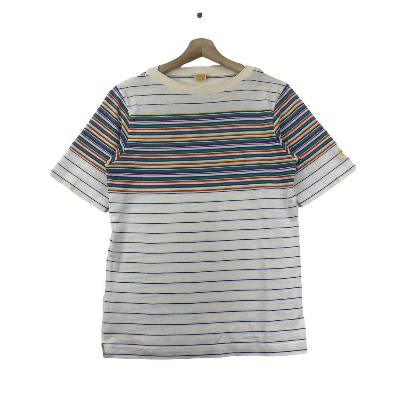 Hang Ten Vtg 80’ HANG TEN SURFING Hawaii Striped White Tee Shirt Size US M / EU 48-50 / 2 - 1 Thumbnail