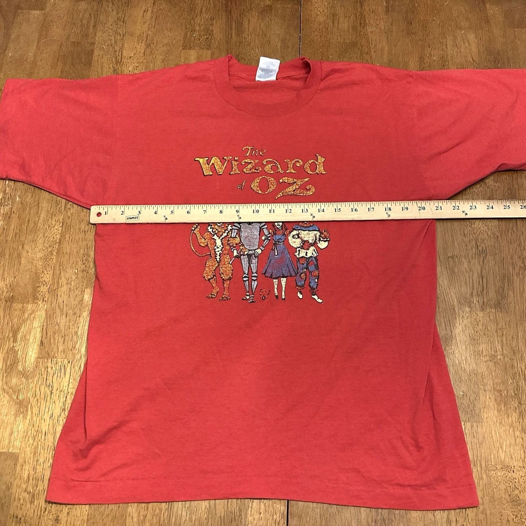 Fruit Of The Loom VINTAGE Fruit of the Loom T Shirt Large Red 90s The Wizard Of Oz Graphic Dorothy Single Stitch Men Size US L / EU 52-54 / 3 - 6 Thumbnail