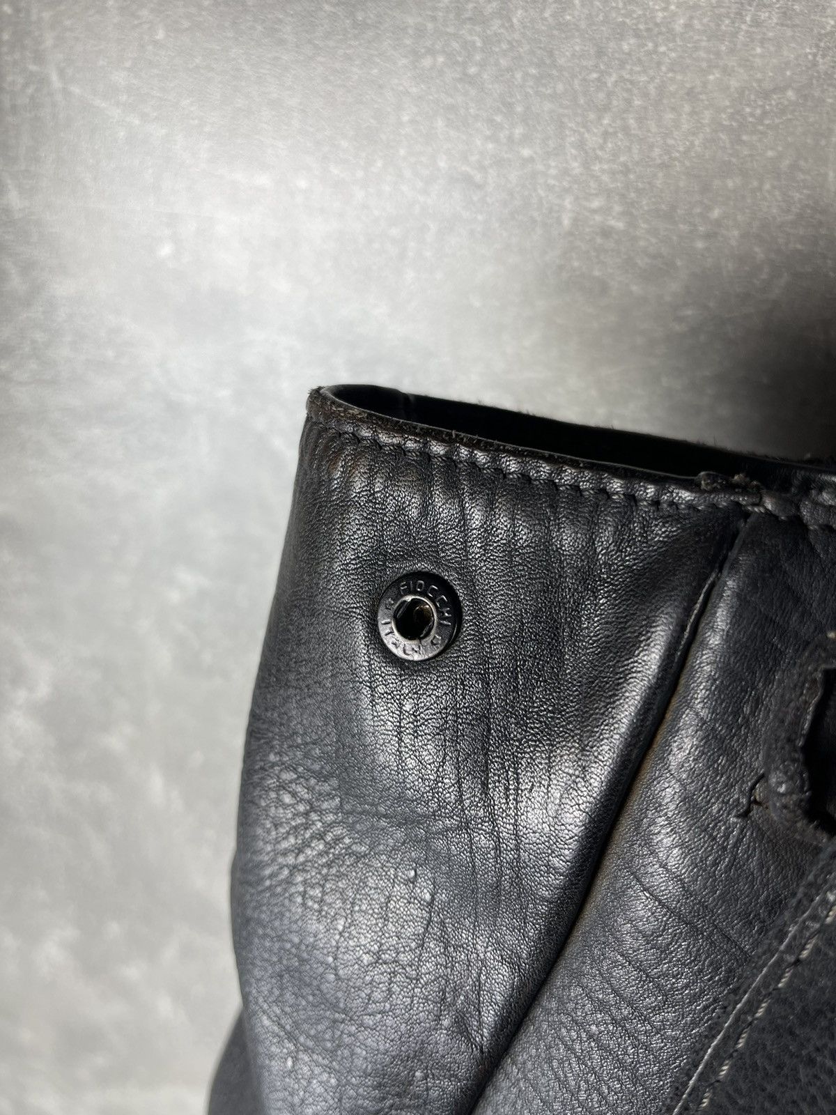 Genuine Leather Avant Garde Vintage GlamRock Black Leather Tote Shoulder Bag Size ONE SIZE - 8 Thumbnail