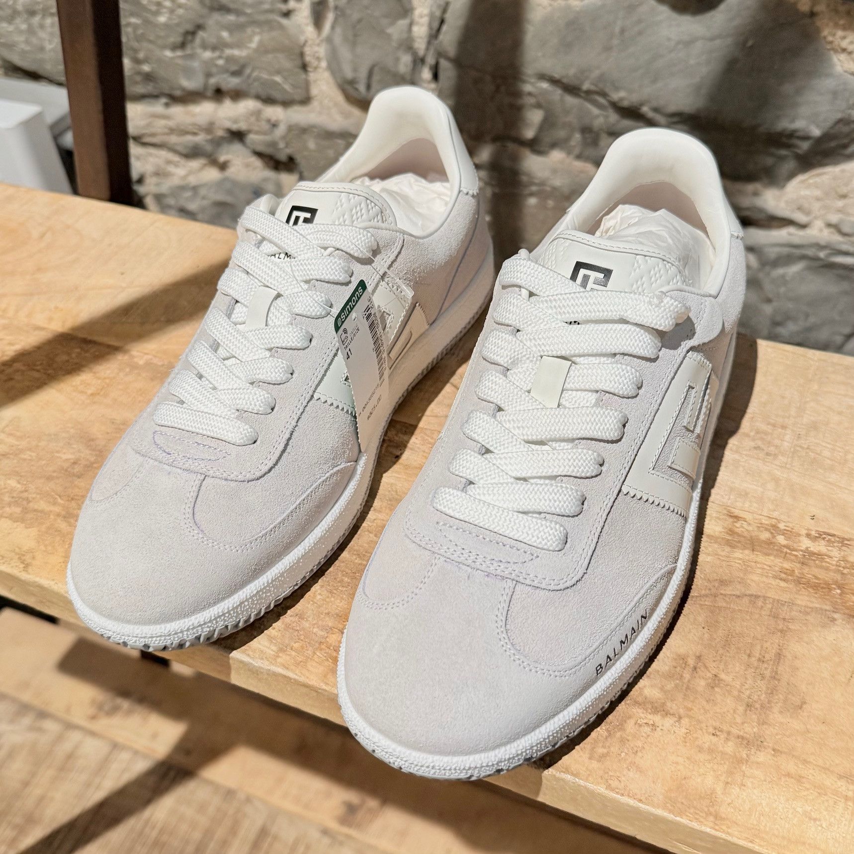 Balmain Balmain Grey Suede Swan Logo Low-top Sneakers Size US 8 / EU 41 - 5 Thumbnail