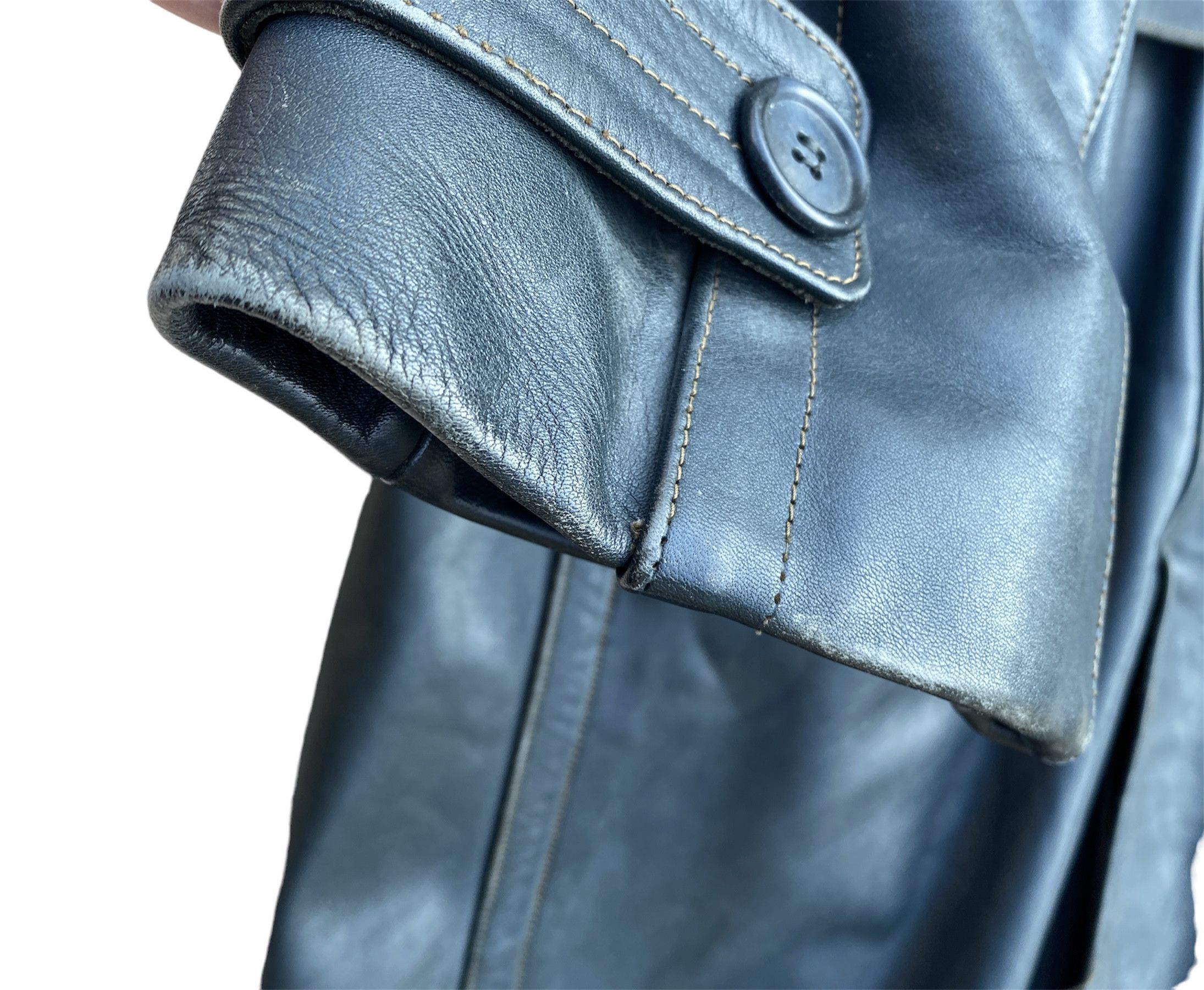Vintage Retro Horsehide Military German Motorcycle Leather Coat Size US L / EU 52-54 / 3 - 13 Thumbnail