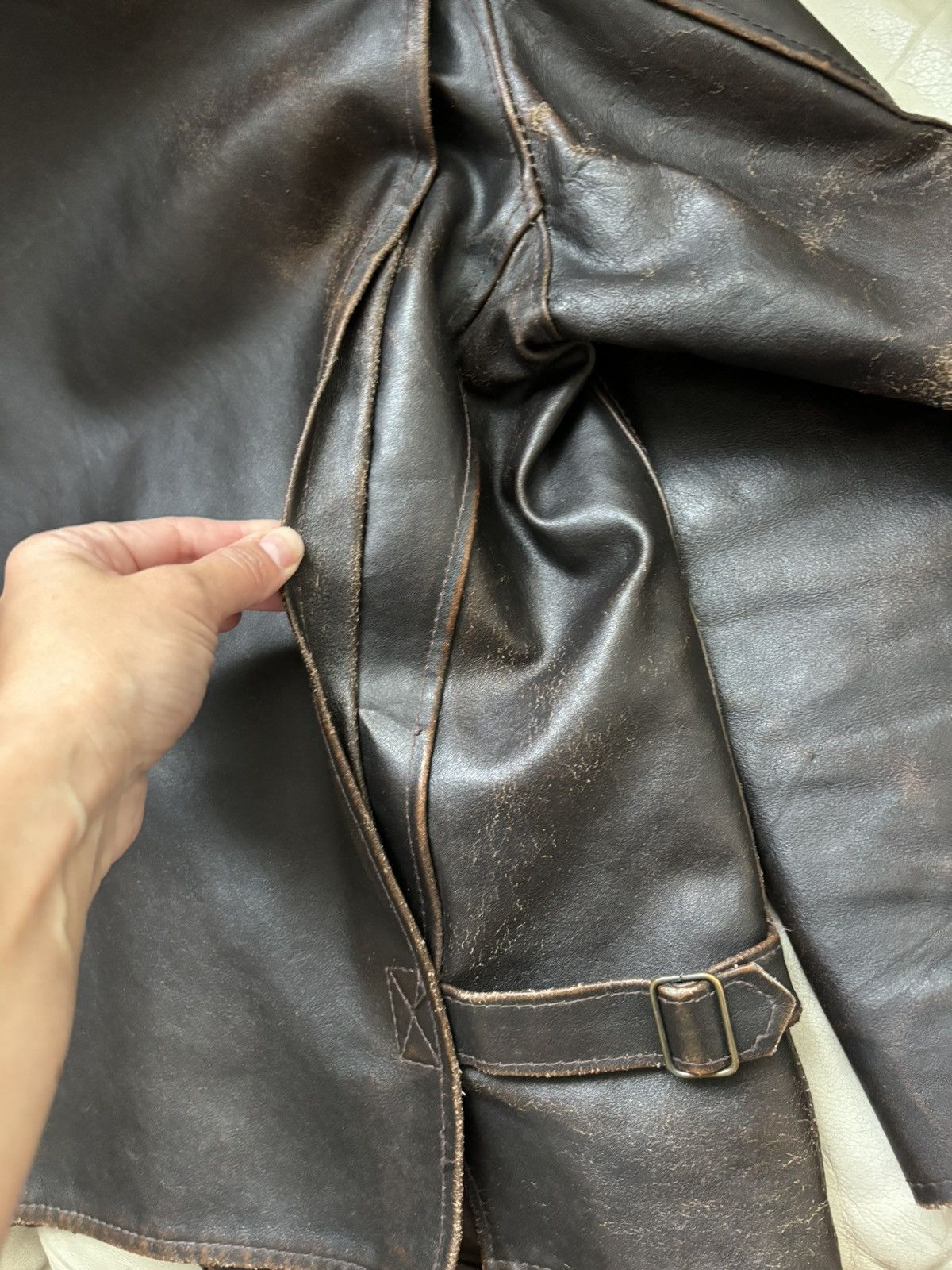 Vintage Vintage ORSO BLUS Aviator Leather Jacket size CL Size US XL / EU 56 / 4 - 9 Thumbnail