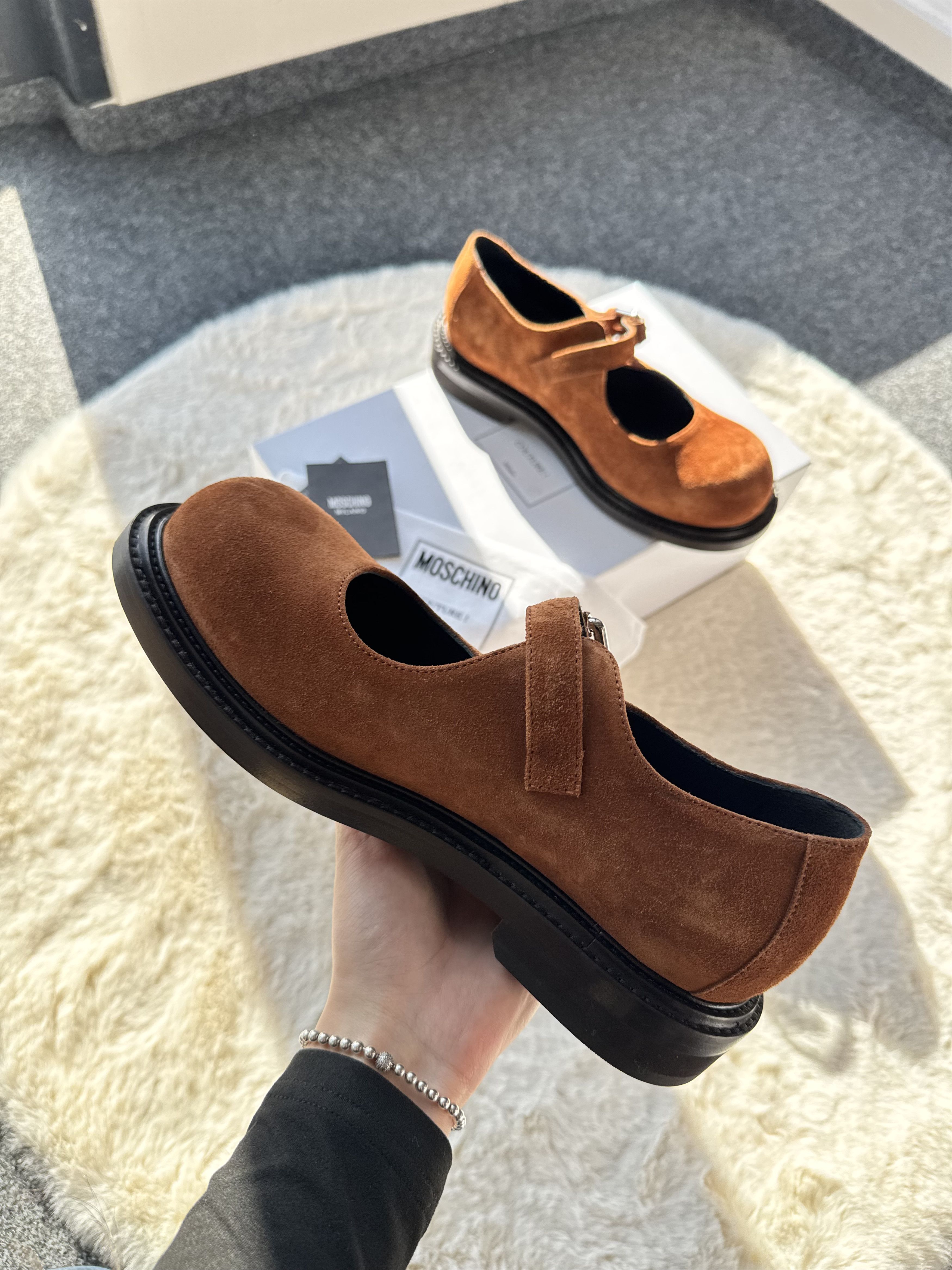 Moschino Moschino Brown suede Mary Jane Slip-on pumps ruggine 40 Size US 10 / IT 40 - 3 Thumbnail