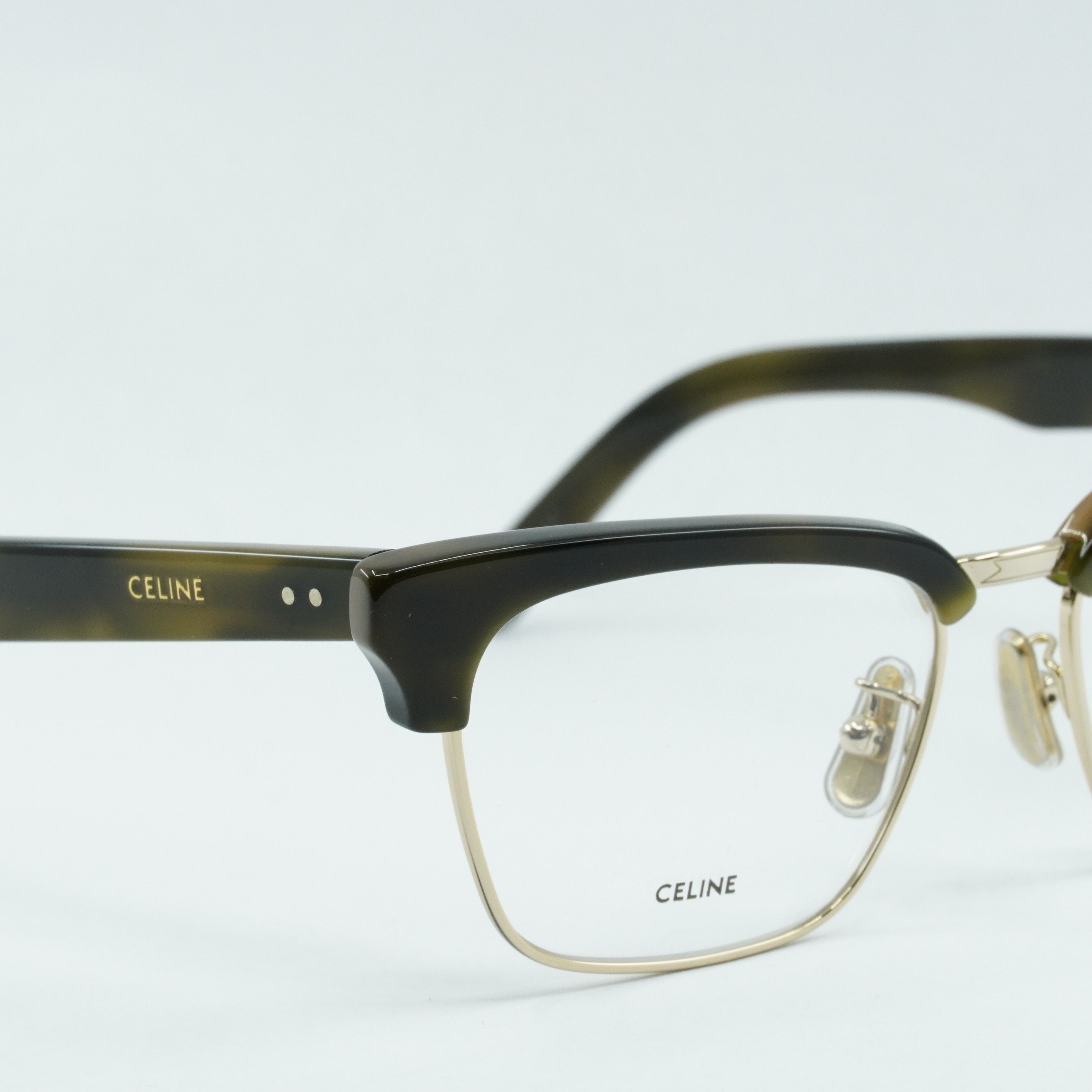 Celine Celine CL50026U 031 Eyeglasses Khaki Havana 53mm Browline Size ONE SIZE - 9 Thumbnail