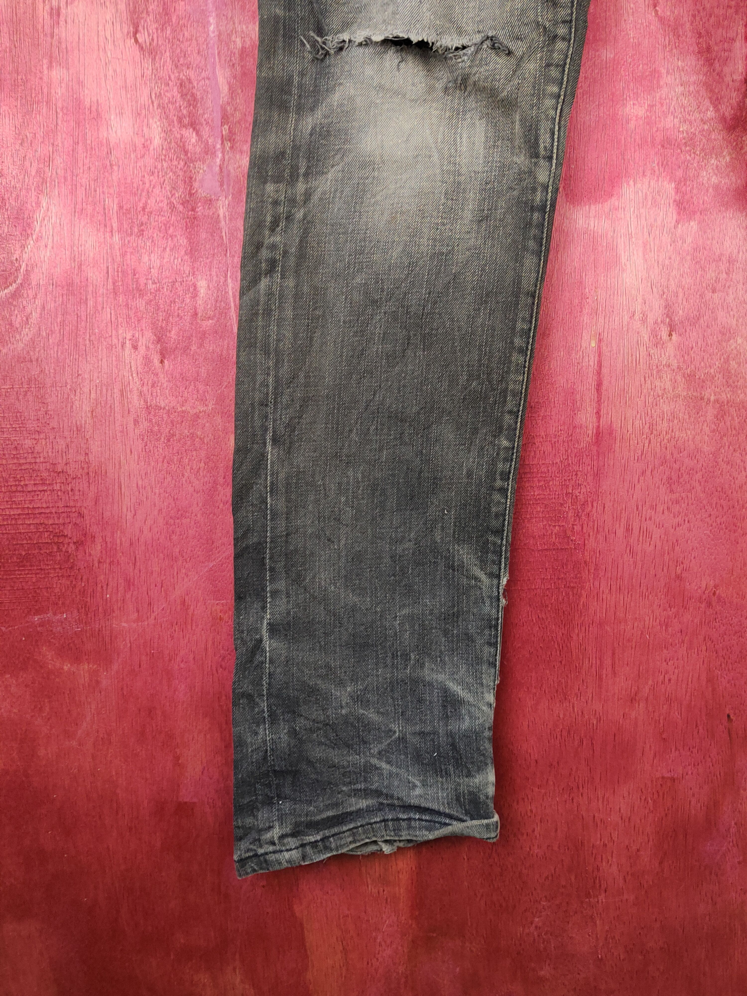 Japanese Brand Japanese Brand Black Faded Distressed Ripped Jeans #S1810 Size US 30 / EU 46 - 4 Thumbnail