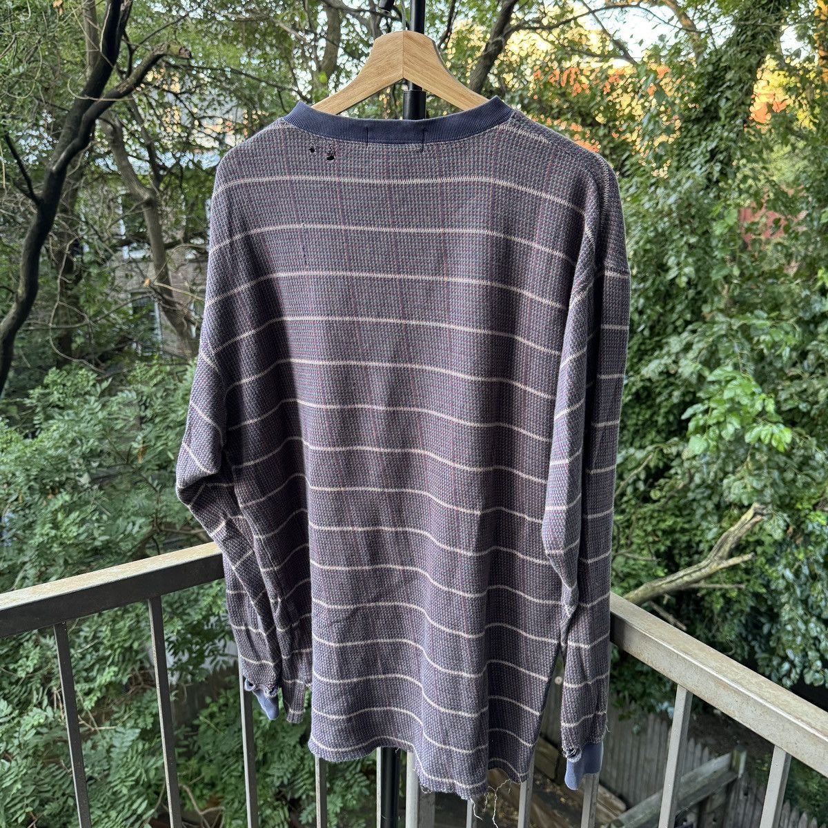 Vintage Thrashed Faded Distressed Henley Shirt ERD Grunge Chrome Size US XL / EU 56 / 4 - 6 Thumbnail