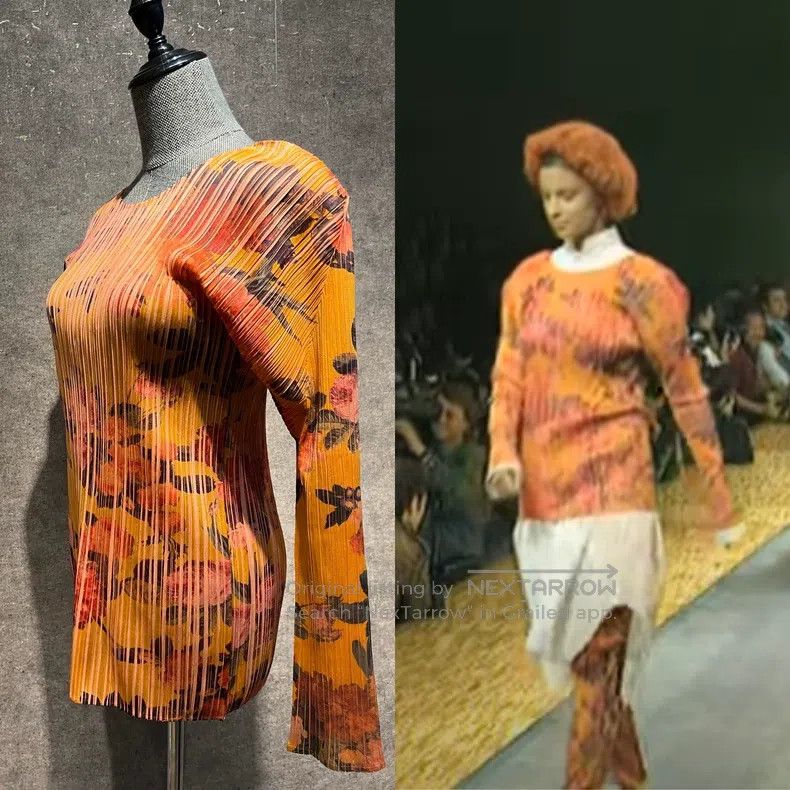 Issey Miyake Issey Miyake Rose Floral Pleated Top Size L / US 10 / IT 46 - 1 Thumbnail