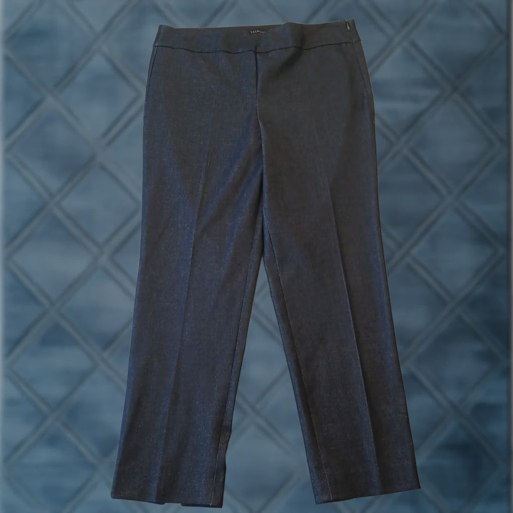 Talbots Talbots Chatham Ankle Pants Womens Size 14 Blue Side Zip Stretch 35x27 Size 36" / US 14 / IT 50 - 1 Thumbnail