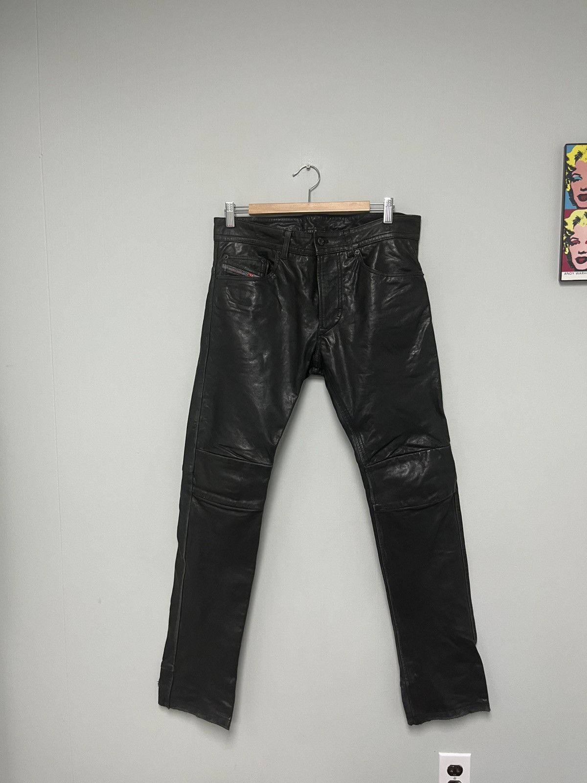 Diesel Distressed leather jeans. Size 29 Size US 29 - 5 Thumbnail