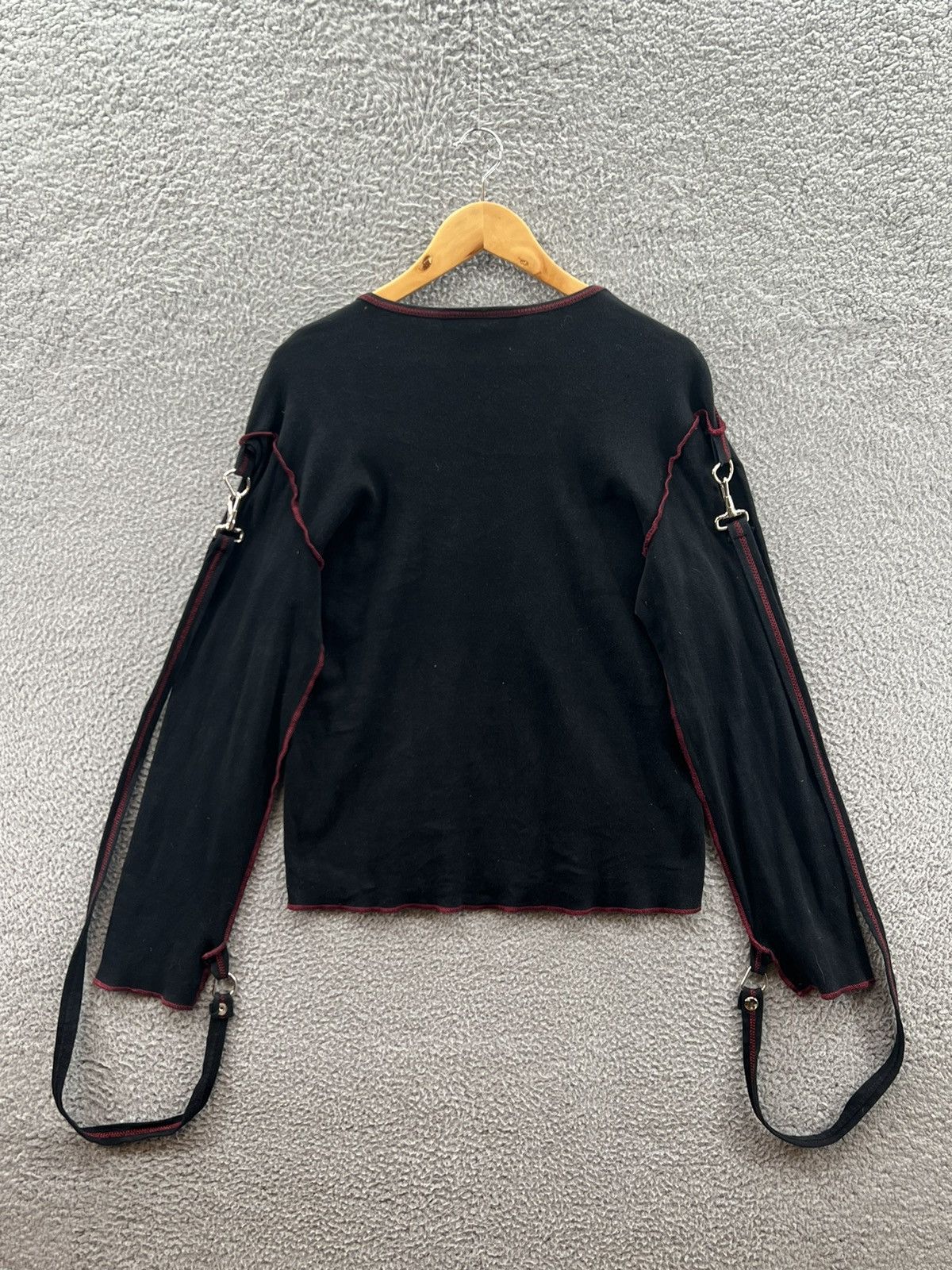 Lip Service Lip Service Gasmask Black Longsleeve Shirt With Straps Size L / US 10 / IT 46 - 2 Thumbnail