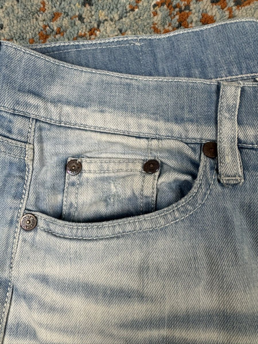 Japanese Brand Vintage Y2K Nolita bell bottom flared printed denim jeans Size 28" / US 6 / IT 42 - 14 Thumbnail