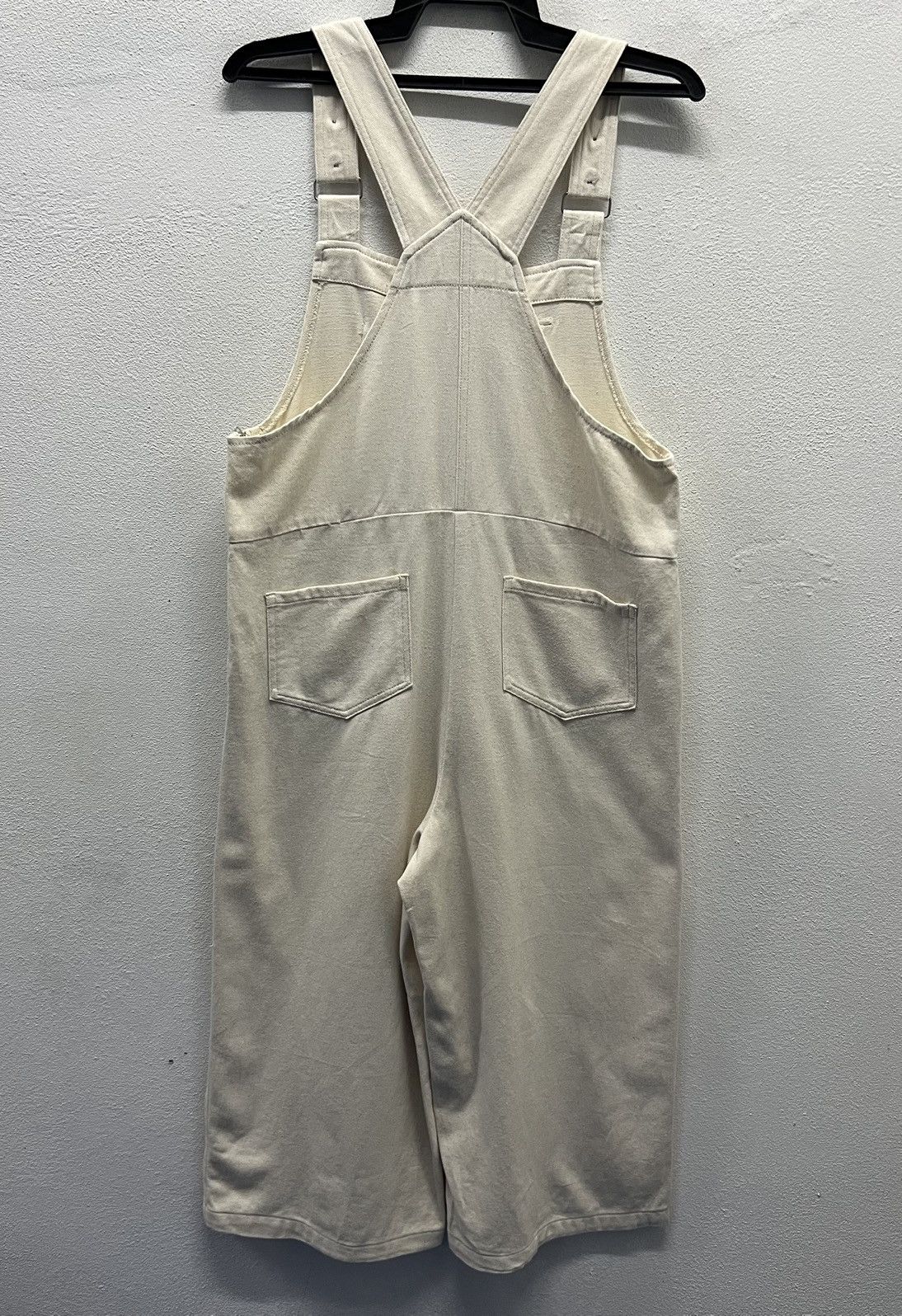 Vintage CHIP CLIP Beige Cotton Overalls – Women’s Size L Size US 37 - 2 Thumbnail