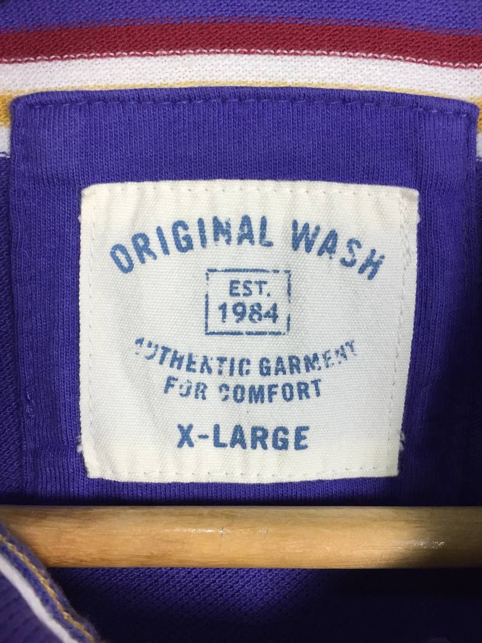 Japanese Brand × Uniqlo Uniqlo Authentic Garment Original Wash Striped Polo Tee Size US XL / EU 56 / 4 - 6 Thumbnail