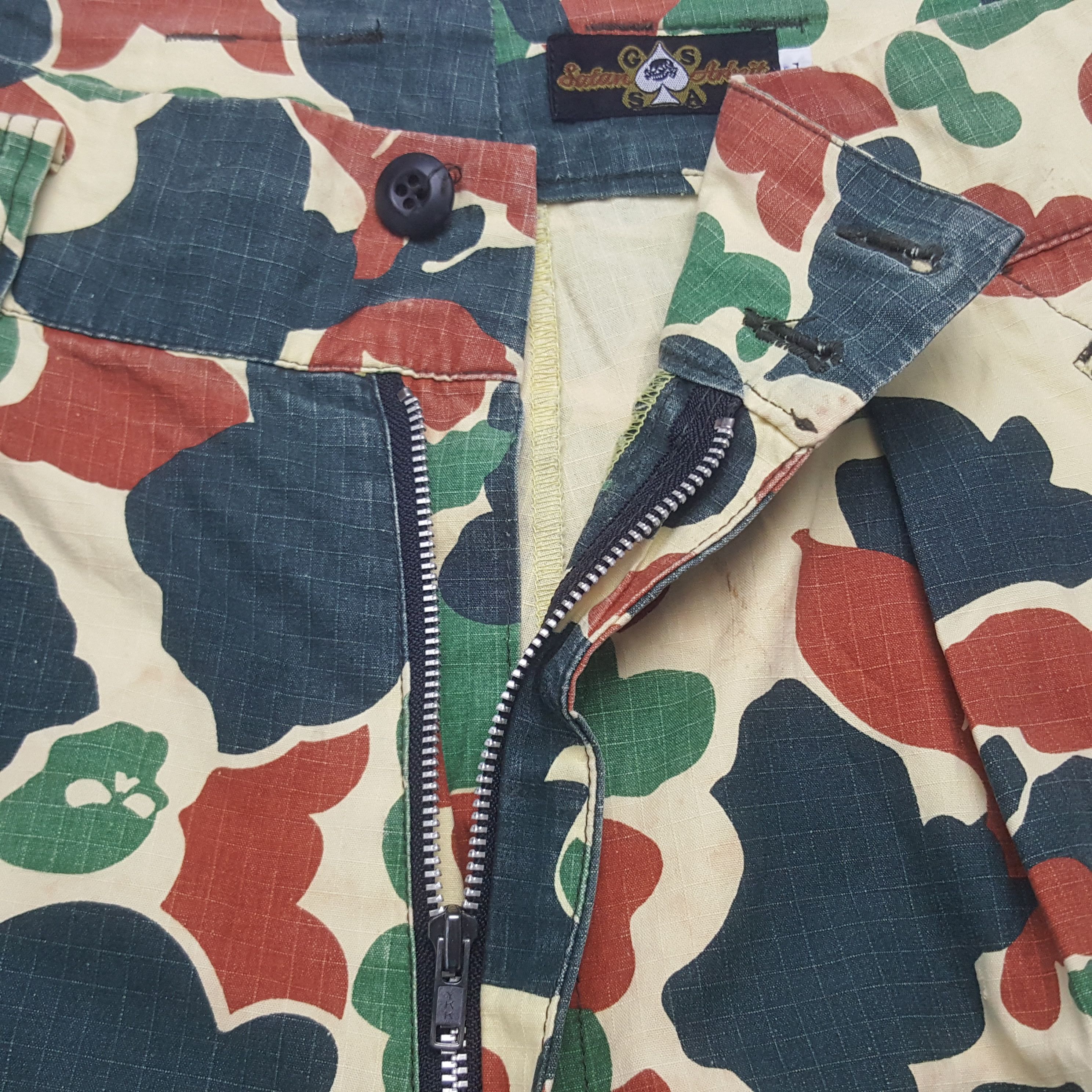 Japanese Brand Vintage Satan Arbeit Army Style Camo Short Cargo Pants RR11 Size US 32 / EU 48 - 4 Thumbnail