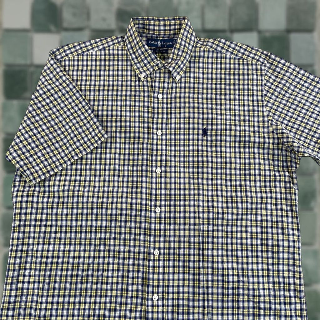Polo Ralph Lauren Polo Ralph Lauren Blake Shirt Men M Plaid Blue Yellow Button-Up Short Sleeve Preppy Vintage? Size US M / EU 48-50 / 2 - 1 Thumbnail