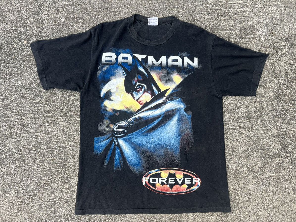 Vintage Vintage 90s Batman Forever Val Kilmer Bootleg Fade Black Tee 