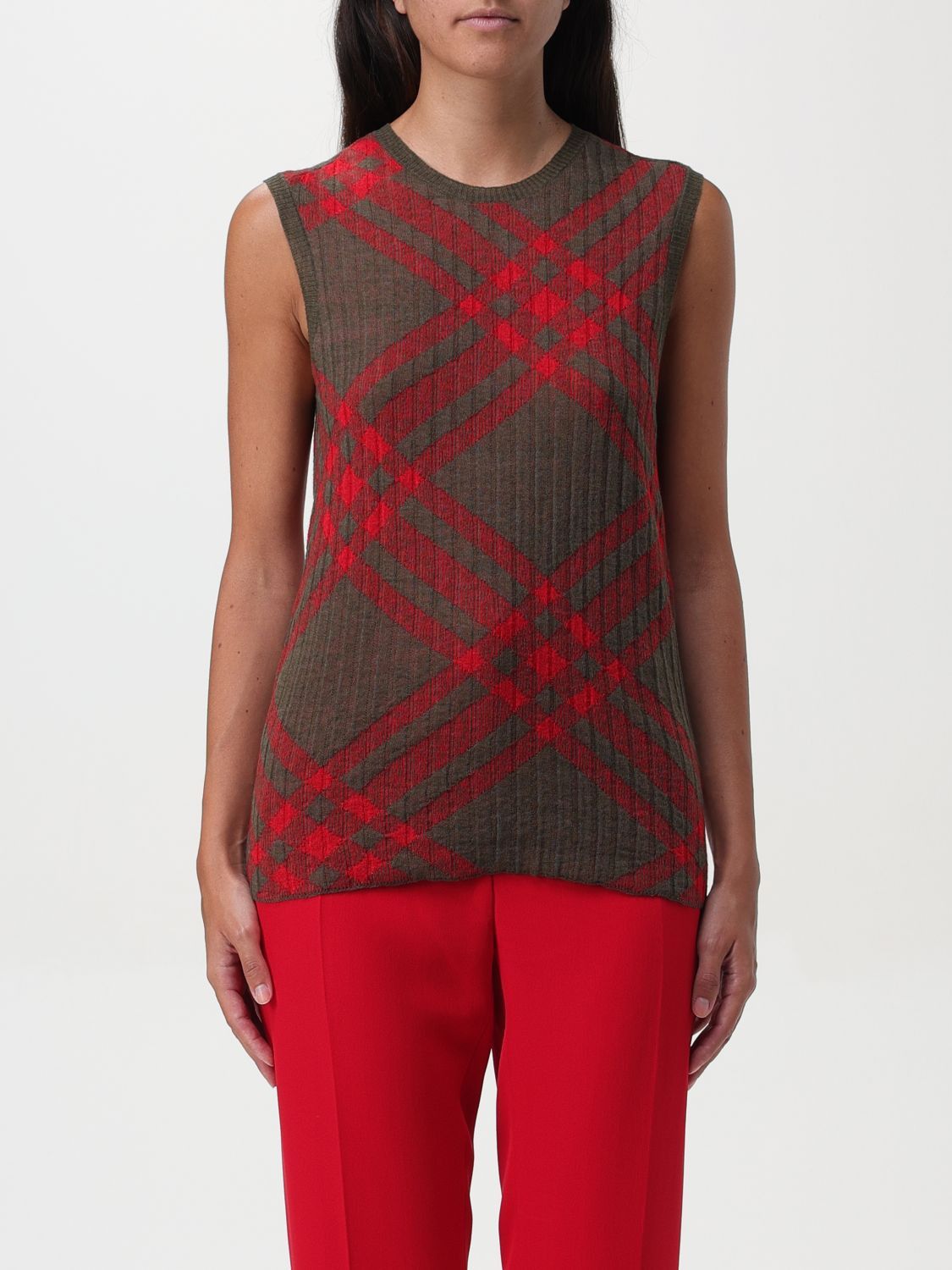 Burberry Burberry Waistcoat Woman Red Size S / US 4 / IT 40 - 1 Thumbnail