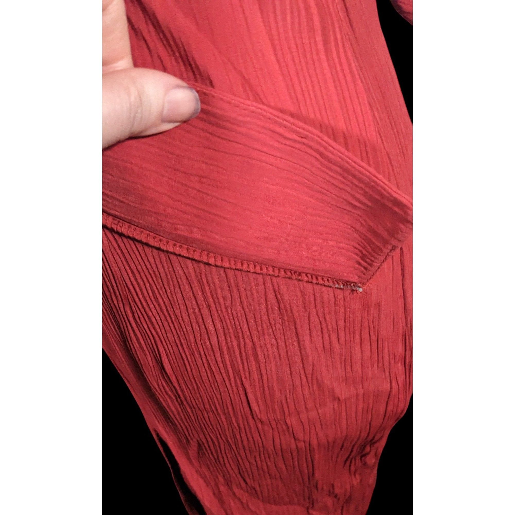 Other Vintage Marnie West Red Formal Split Front Midi Dress Size M / US 6-8 / IT 42-44 - 4 Thumbnail