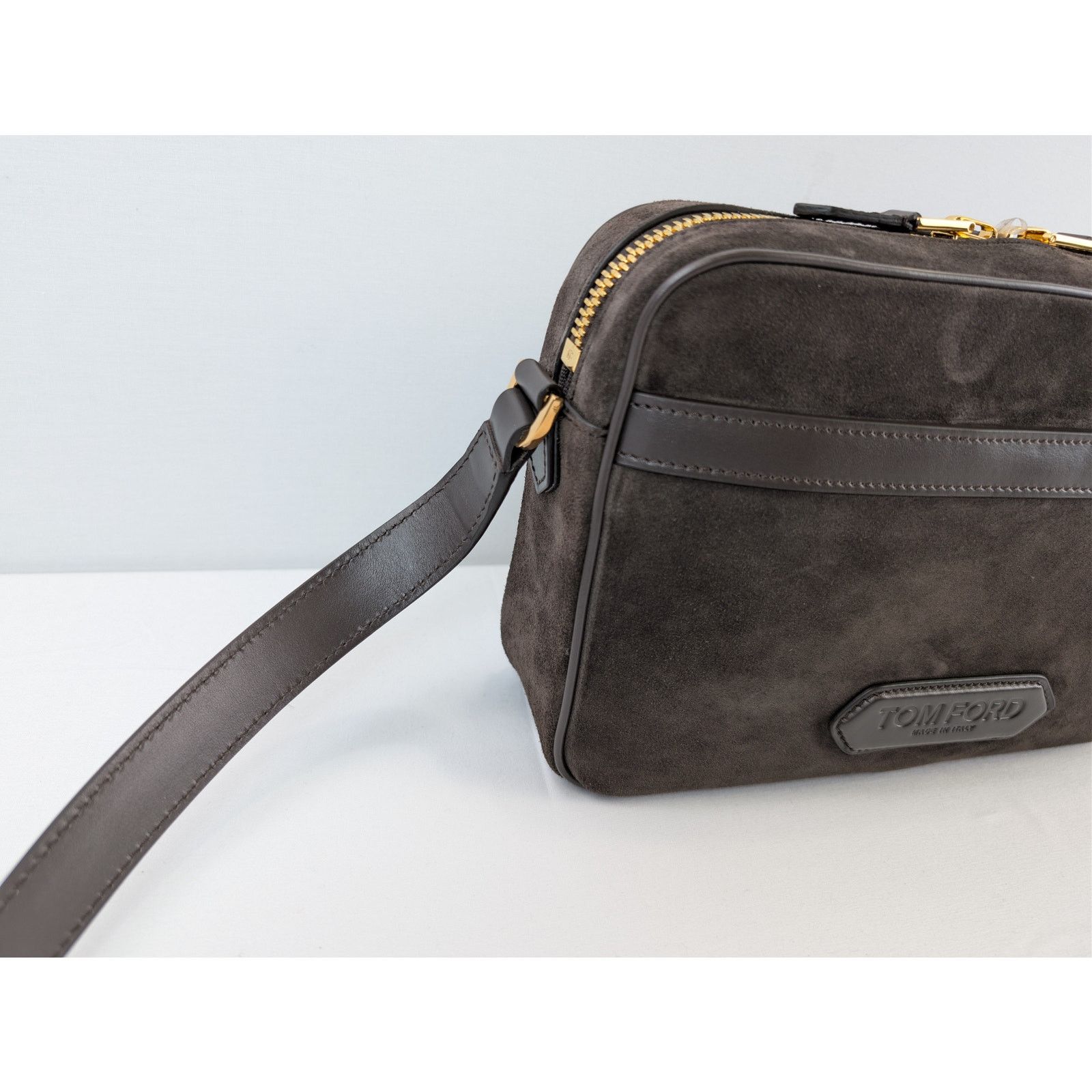 Tom Ford o1rshd1 Logo-Embossed Leather Messenger Bag in Brown Size ONE SIZE - 5 Thumbnail