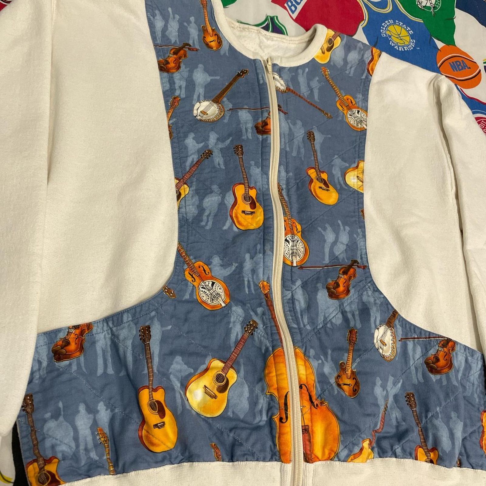 Vintage True Vintage 80s Acoustic Guitar Banjo Talon Zipper Sweater Size US S / EU 44-46 / 1 - 3 Thumbnail