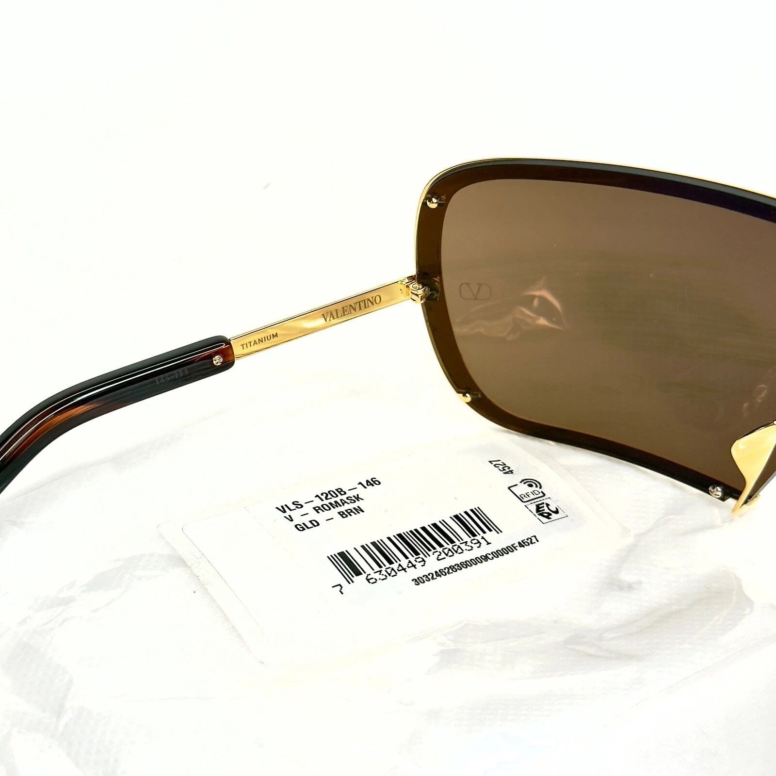 Valentino VALENTINO V Romask VLS120 Gold Titanium Brown Mask VLS 120B Size ONE SIZE - 6 Thumbnail