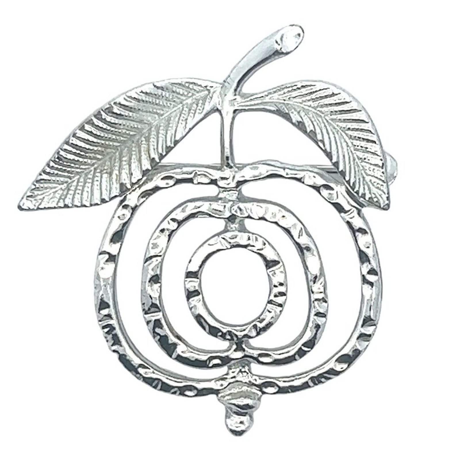 & Other Stories Vintage Signed Sarah Coventry Silver Tone Apple Brooch Pin Size ONE SIZE - 1 Thumbnail