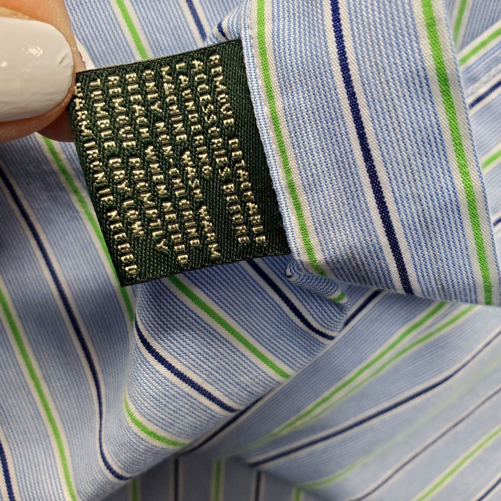 Ralph Lauren Lauren Ralph Lauren Dress Shirt Mens 17 Multicolor Striped Non Iron Button Up EUC Shirt Size 46R - 6 Thumbnail