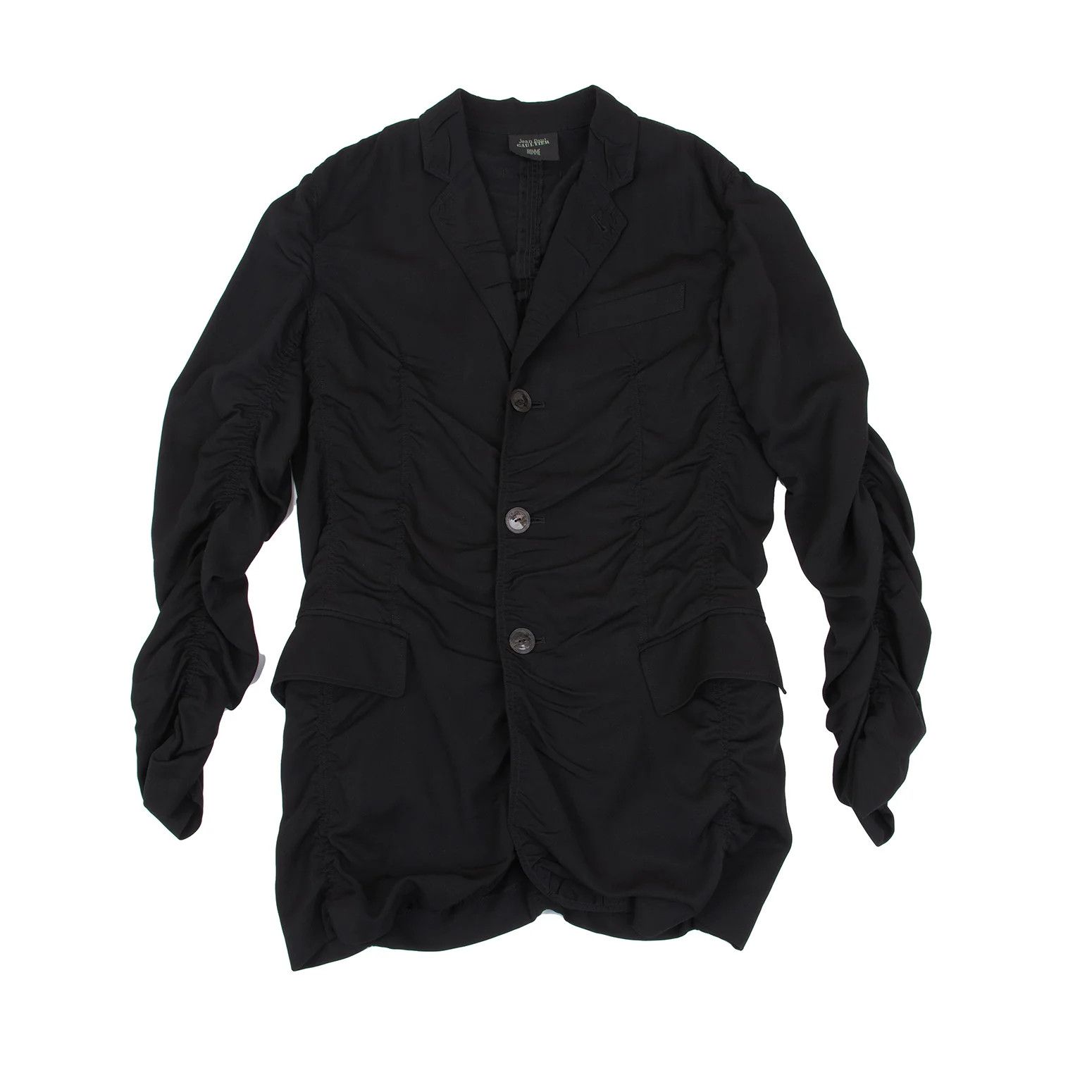 Jean Paul Gaultier Wool Rayon Pleated Jacket in Black Size 48 Size US M / EU 48-50 / 2 - 1 Thumbnail